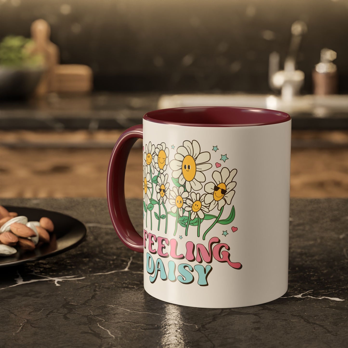Feeling Daisy – Groovy Floral Accent Mug (11oz/15oz)