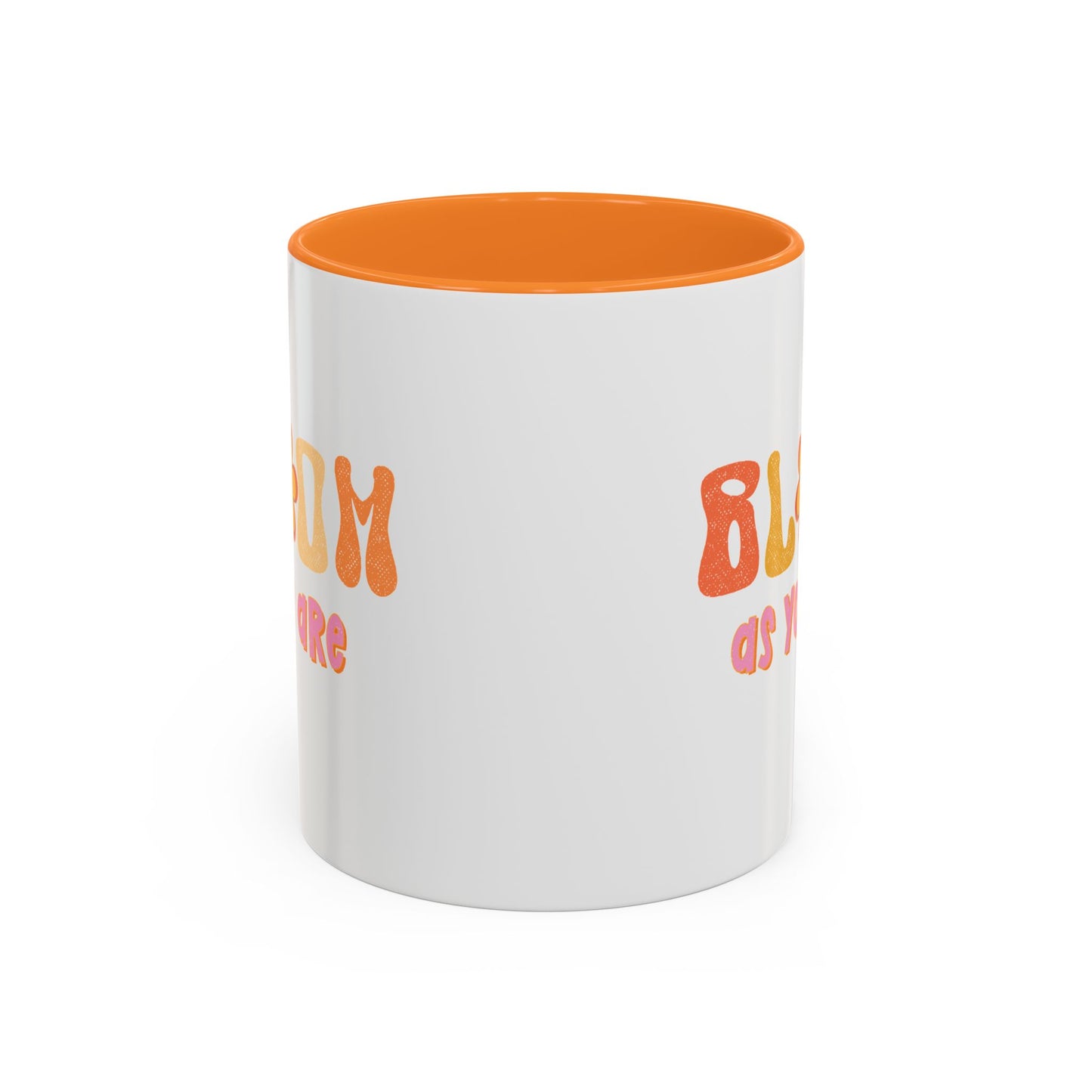 Bloom As You Are Accent Mug – Smiley Flower | 11oz 15oz Colored Handle