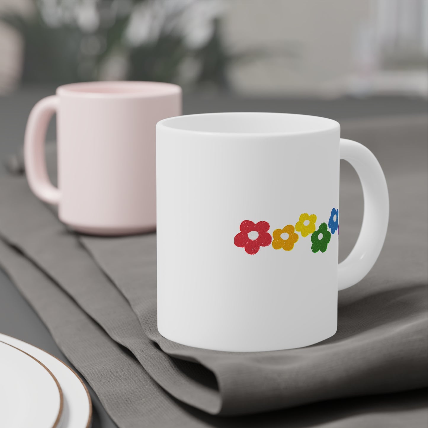 Rainbow Flower Arc Ceramic Mug – 11oz, 15oz, 20oz