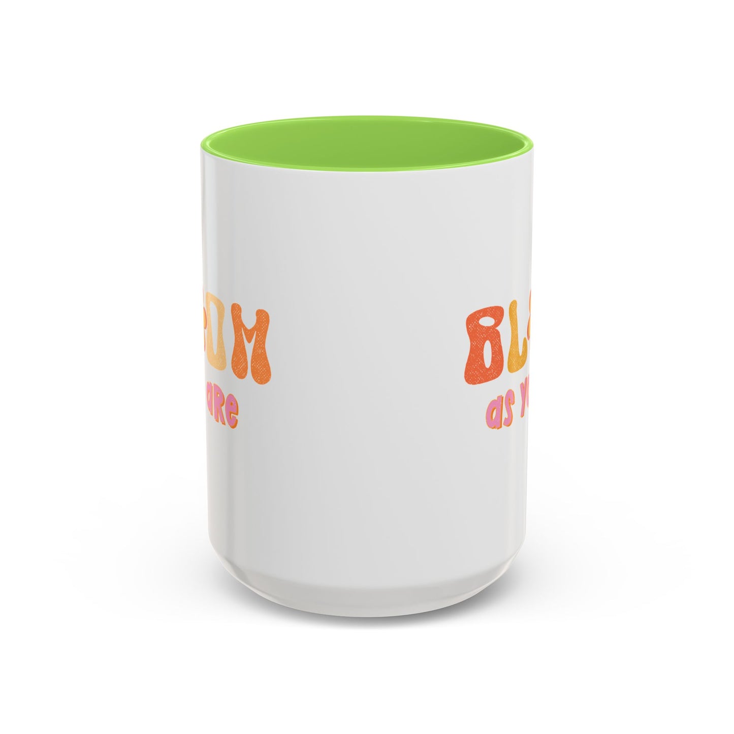 Bloom As You Are Accent Mug – Smiley Flower | 11oz 15oz Colored Handle