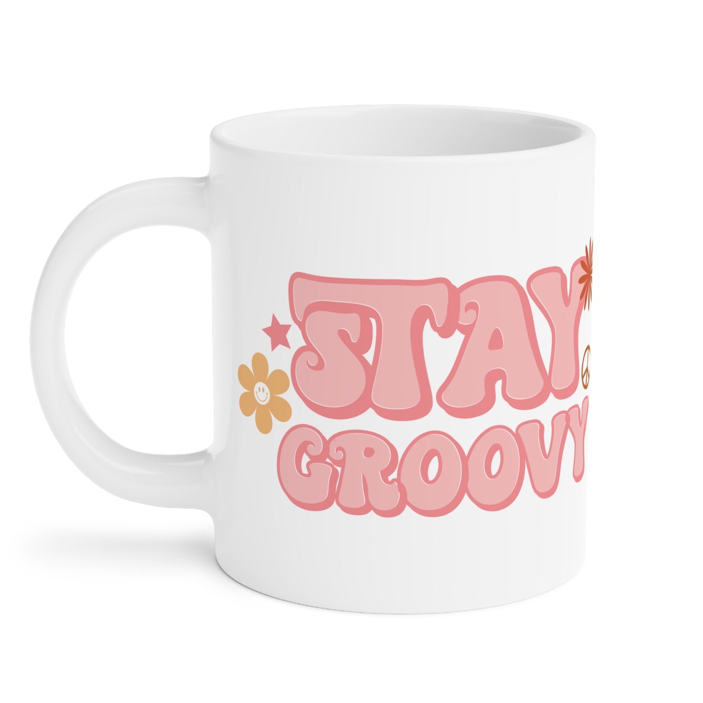 Stay Groovy Coffee Mug - 70s Pastel Wavy Type | 11oz 15oz 20oz