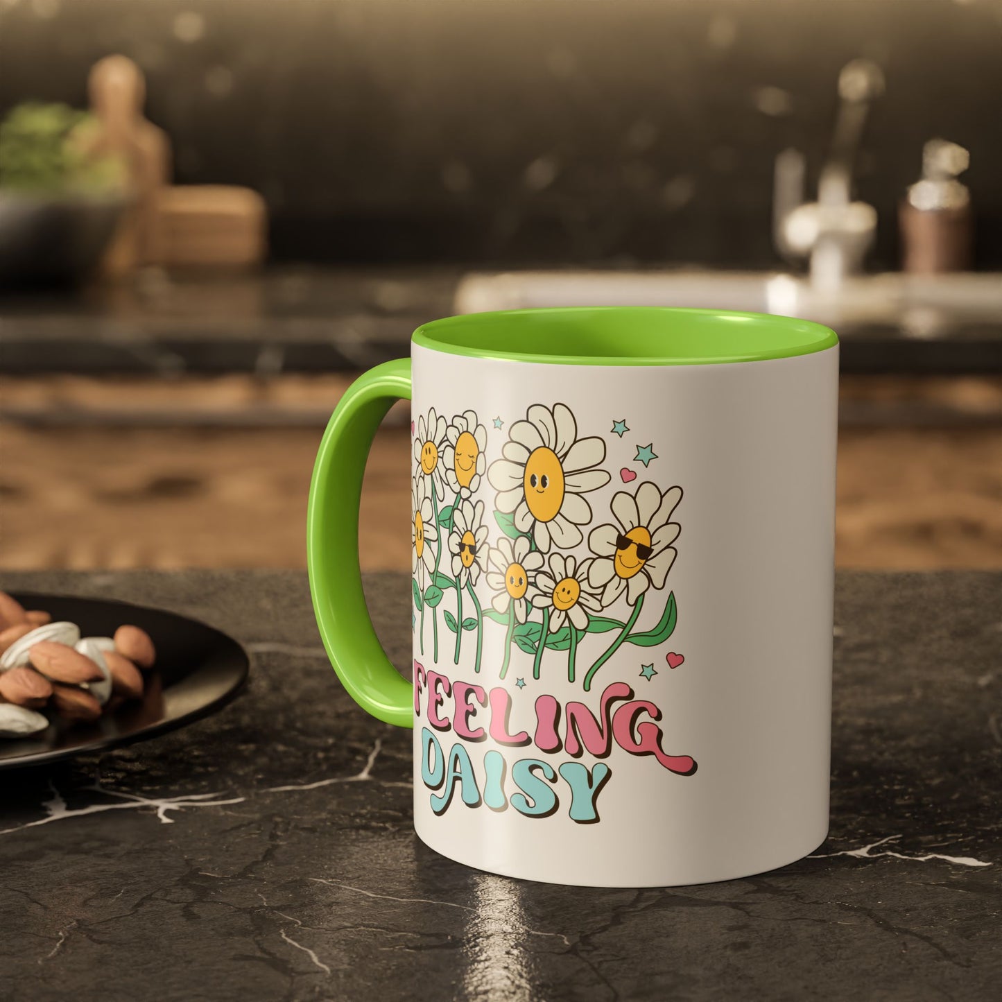 Feeling Daisy – Groovy Floral Accent Mug (11oz/15oz)