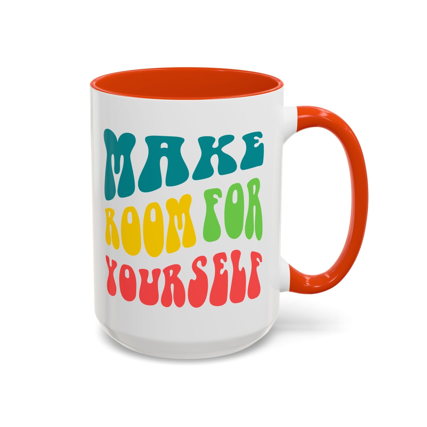 Make Room For Yourself – Retro Affirmation Accent Mug (11oz/15oz)