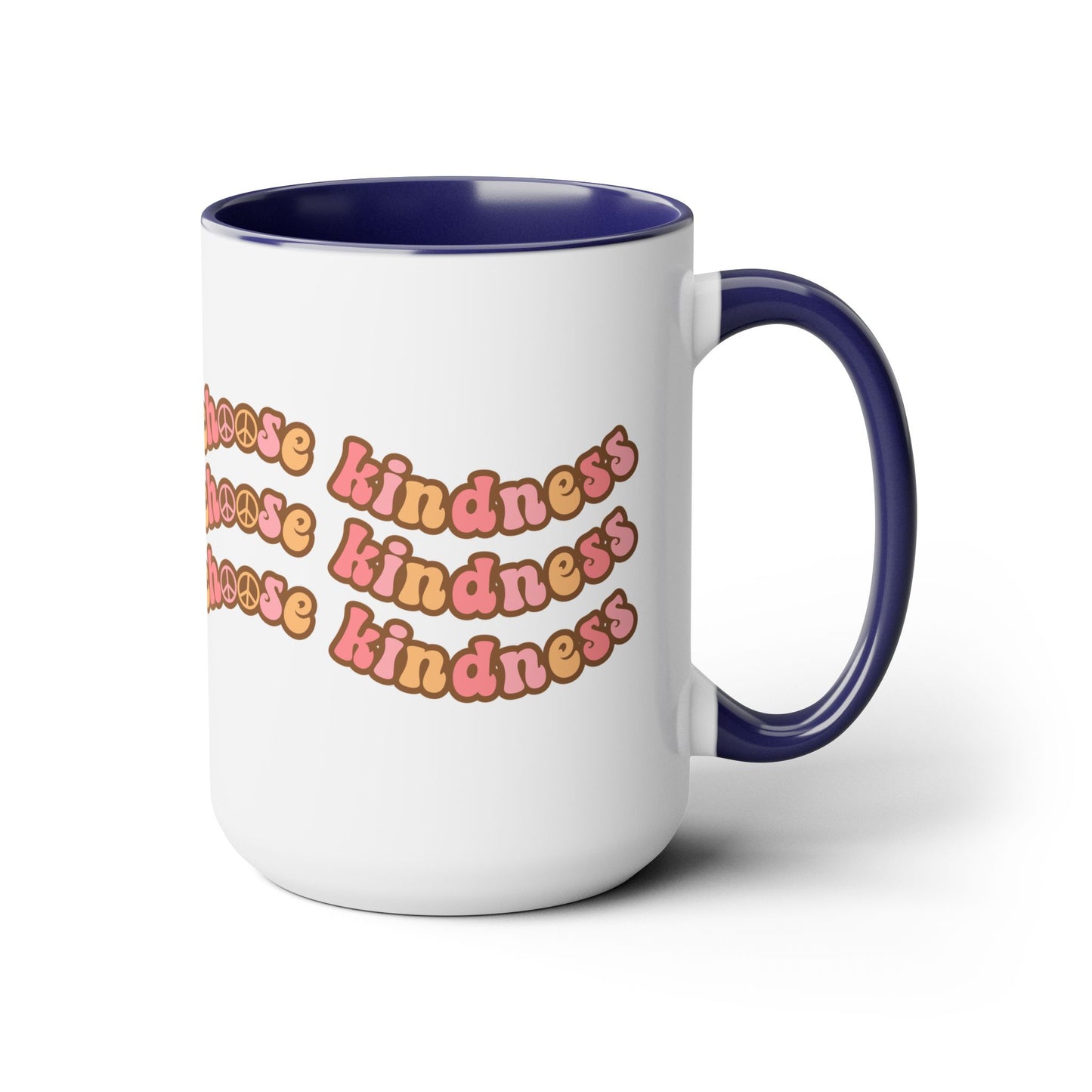 Choose Kindness Coffee Mug - 70s Wavy Retro | 15oz Accent