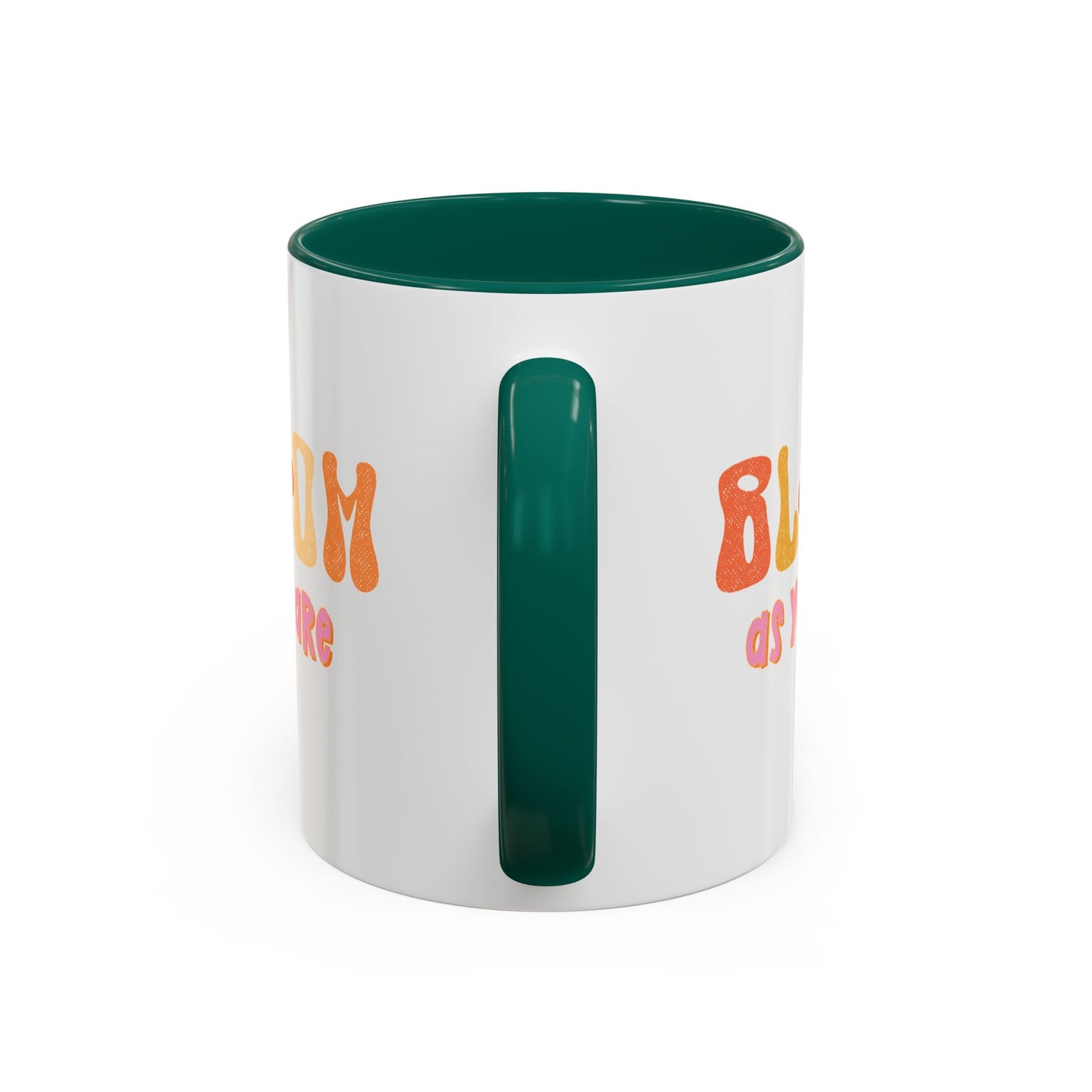 Bloom As You Are Accent Mug – Smiley Flower | 11oz 15oz Colored Handle