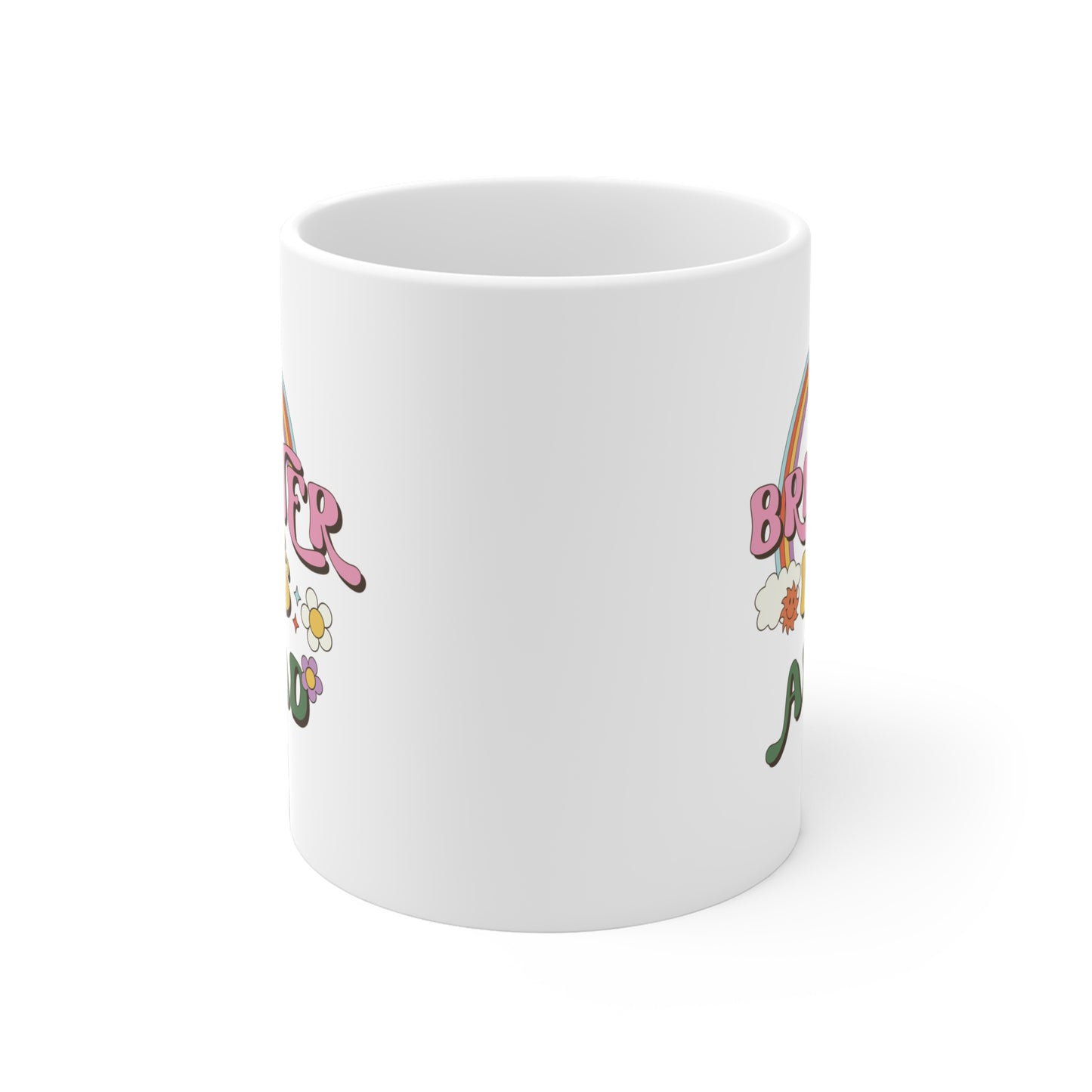 Brighter Days Ahead Coffee Mug – Retro Rainbow Positivity | 20oz