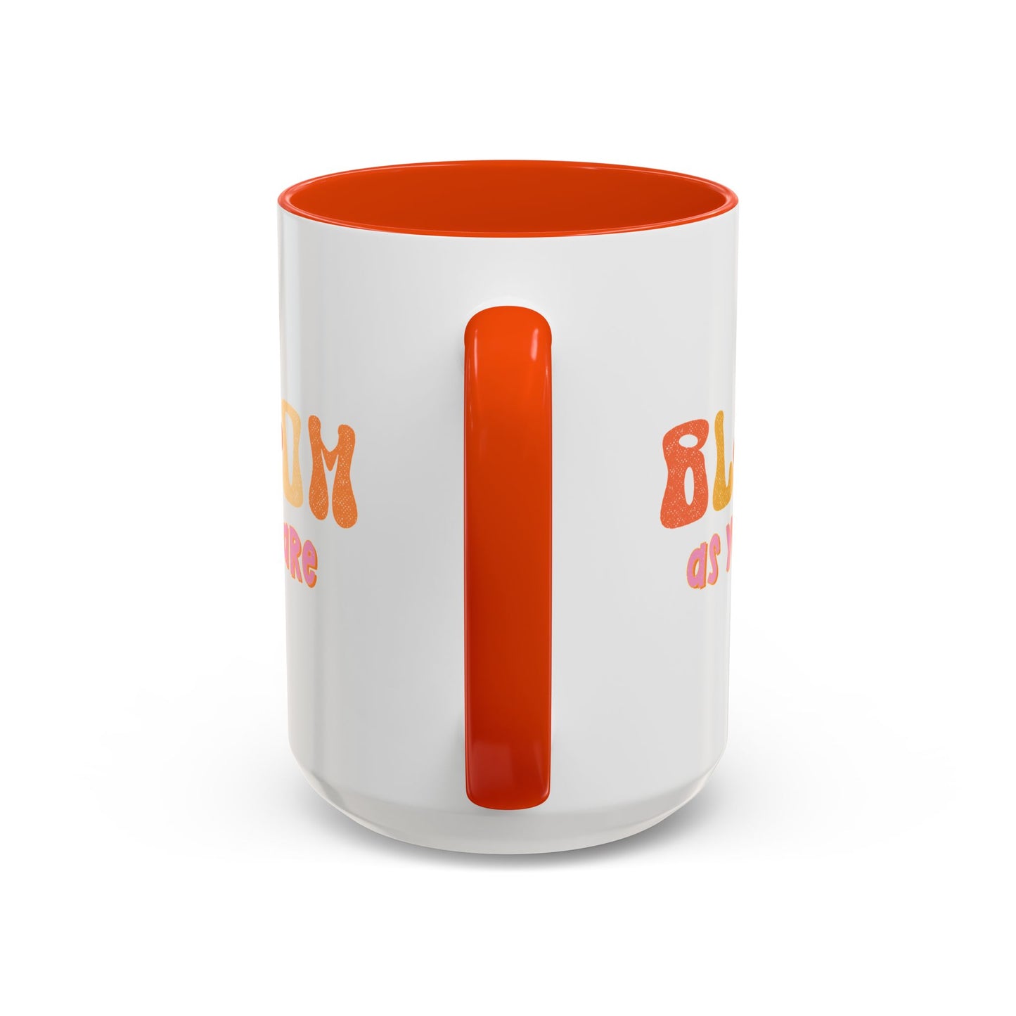 Bloom As You Are Accent Mug – Smiley Flower | 11oz 15oz Colored Handle