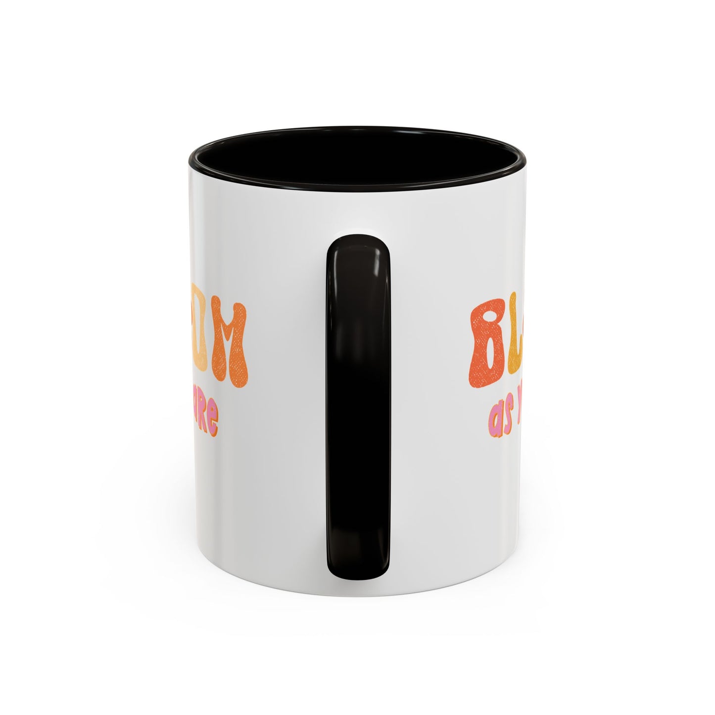 Bloom As You Are Accent Mug – Smiley Flower | 11oz 15oz Colored Handle