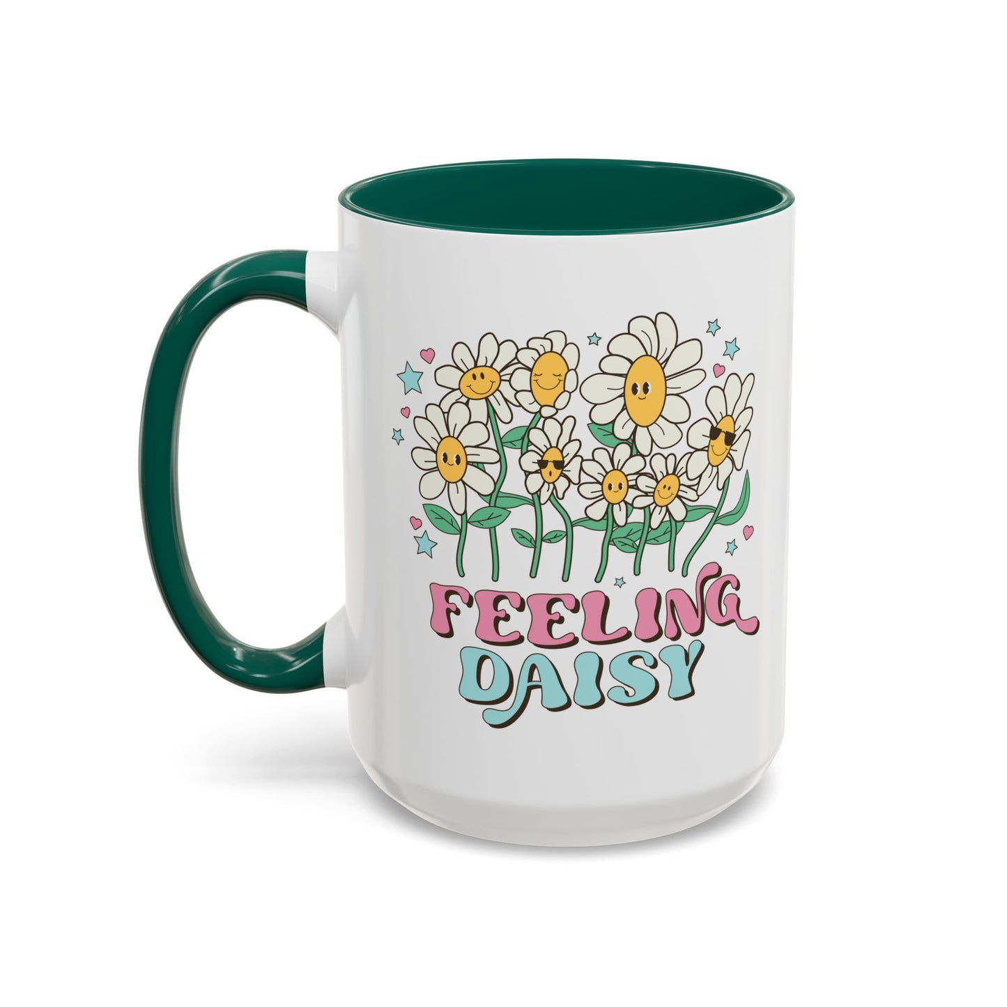 Feeling Daisy – Groovy Floral Accent Mug (11oz/15oz)
