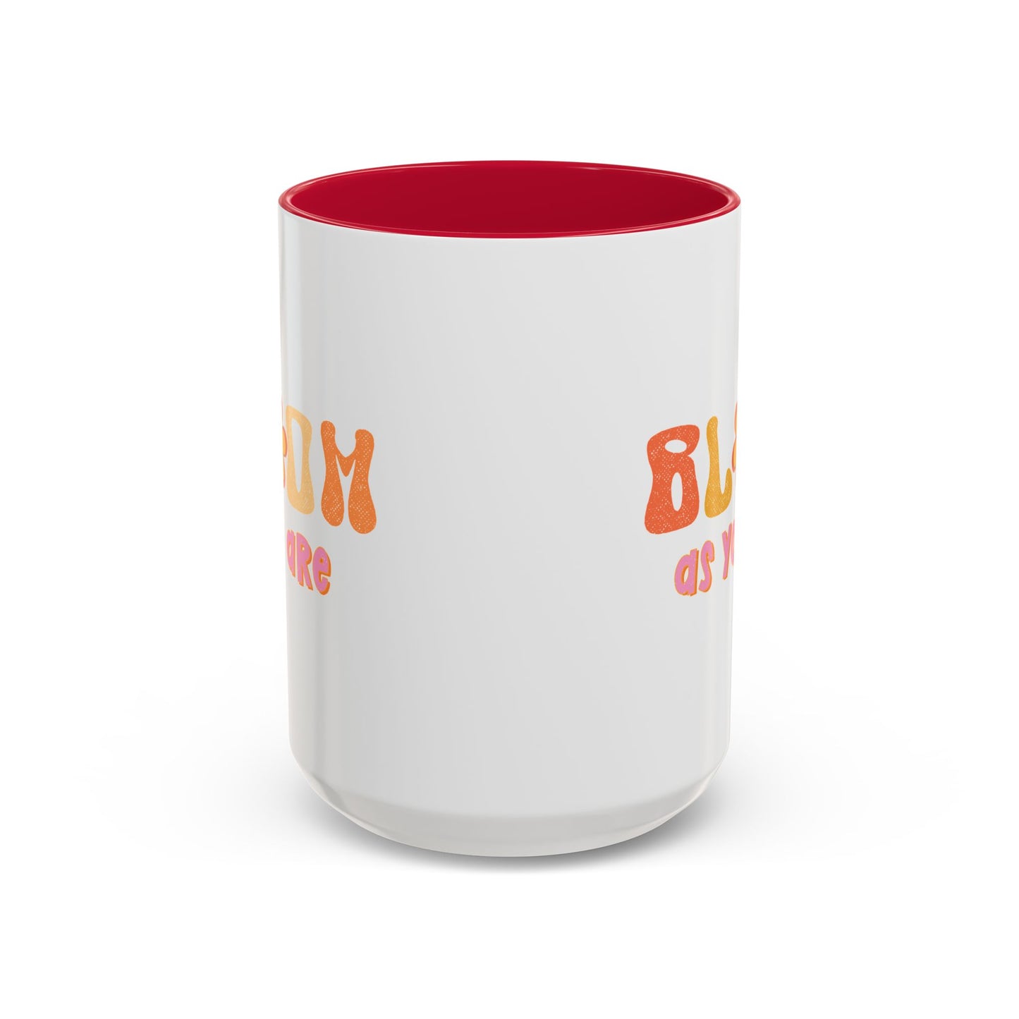 Bloom As You Are Accent Mug – Smiley Flower | 11oz 15oz Colored Handle