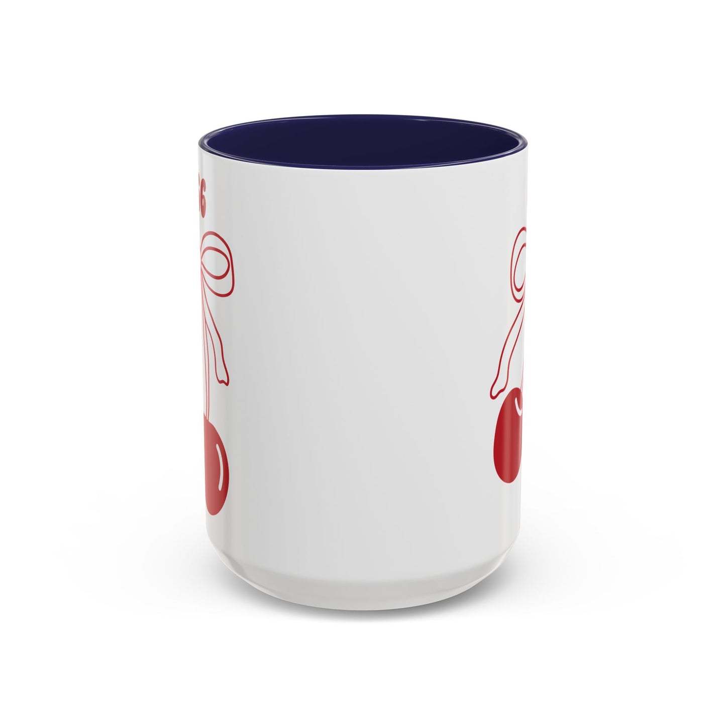 666 Angel Number Cherries Accent Mug – Coquette Bow Kawaii | 11oz 15oz — Pink, Red, Light Blue, Orange, Purple, Yellow
