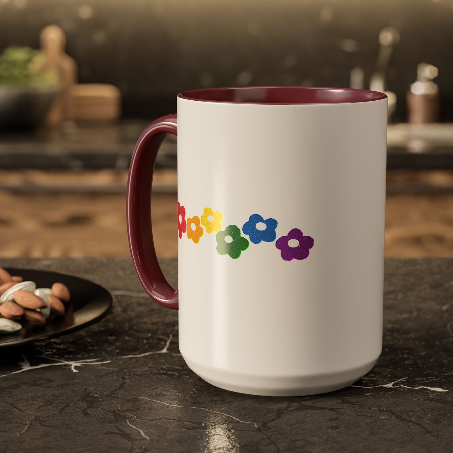 Rainbow Flower Arc Ceramic Mug – 11oz, 15oz, 20oz