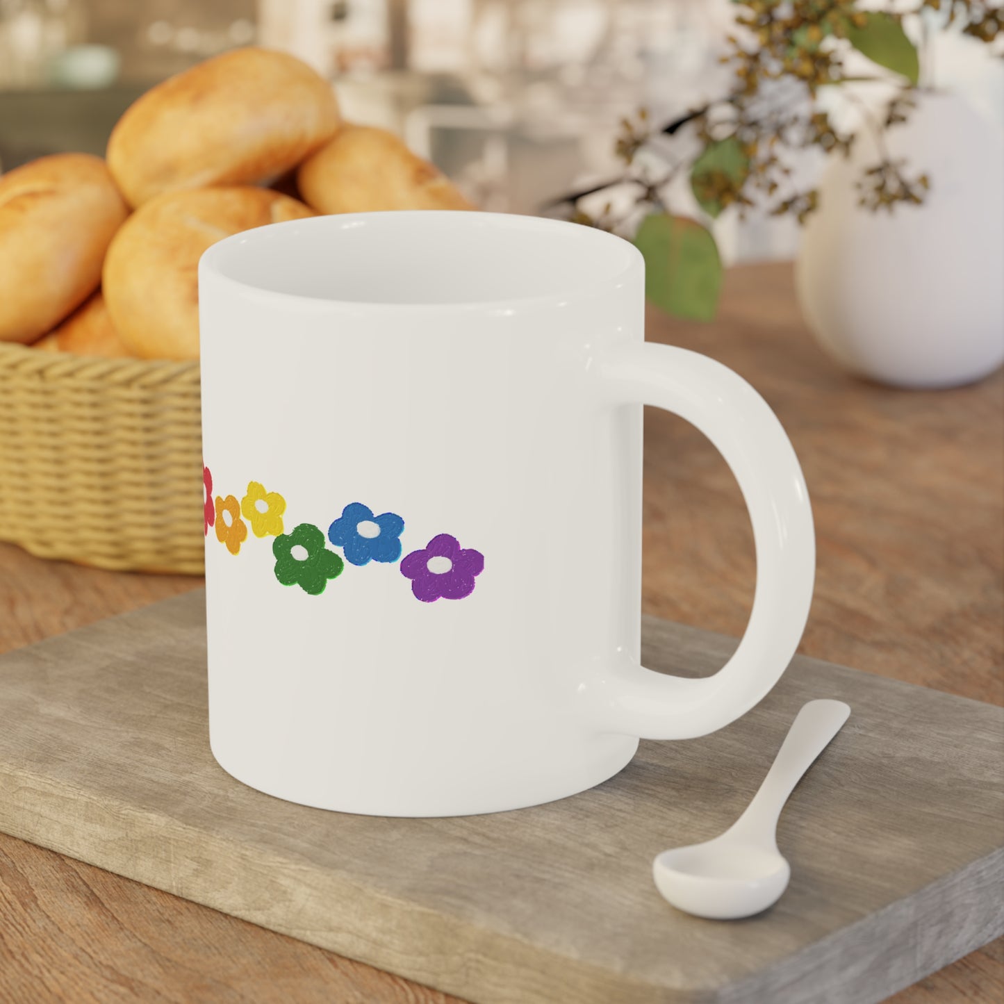 Rainbow Flower Arc Ceramic Mug – 11oz, 15oz, 20oz