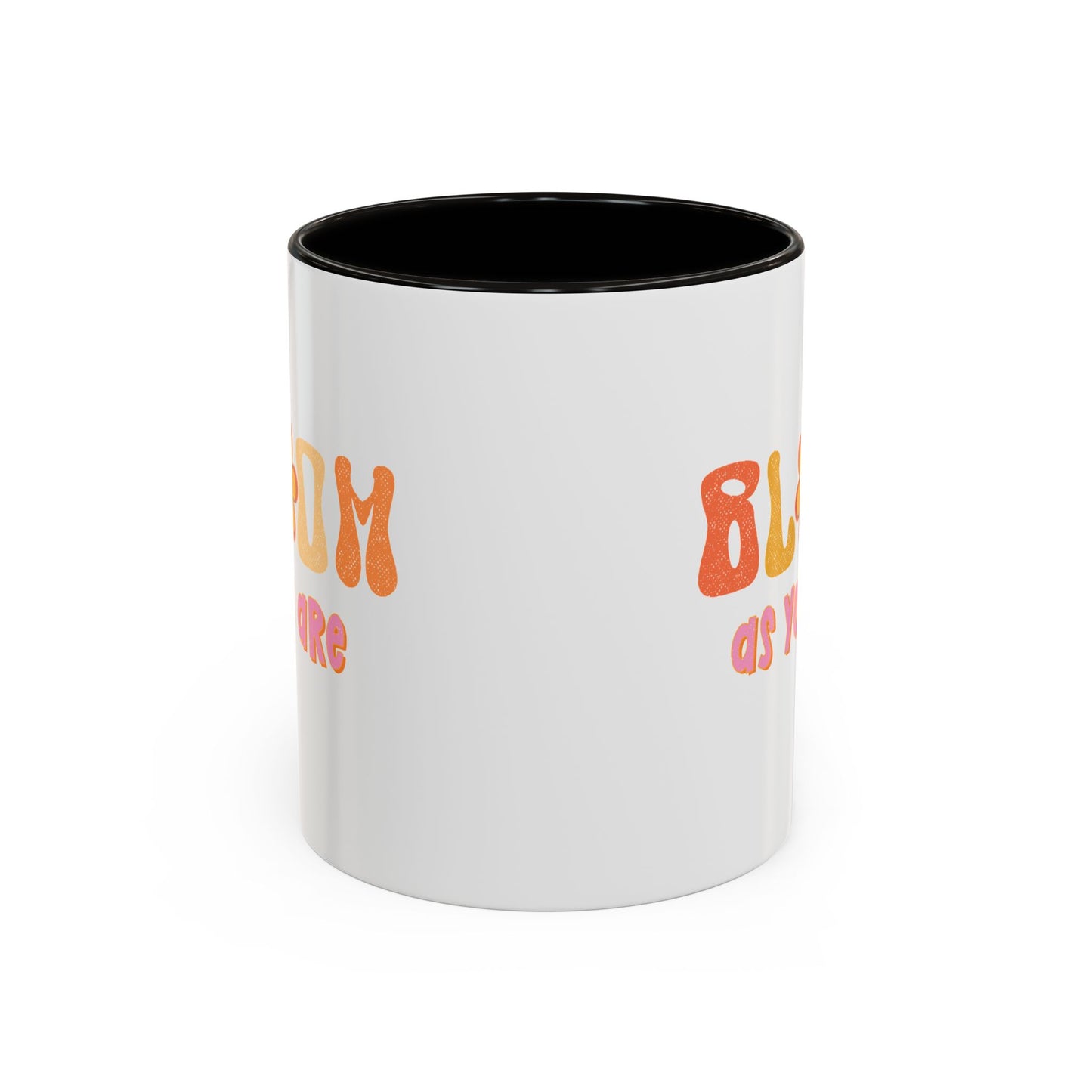 Bloom As You Are Accent Mug – Smiley Flower | 11oz 15oz Colored Handle