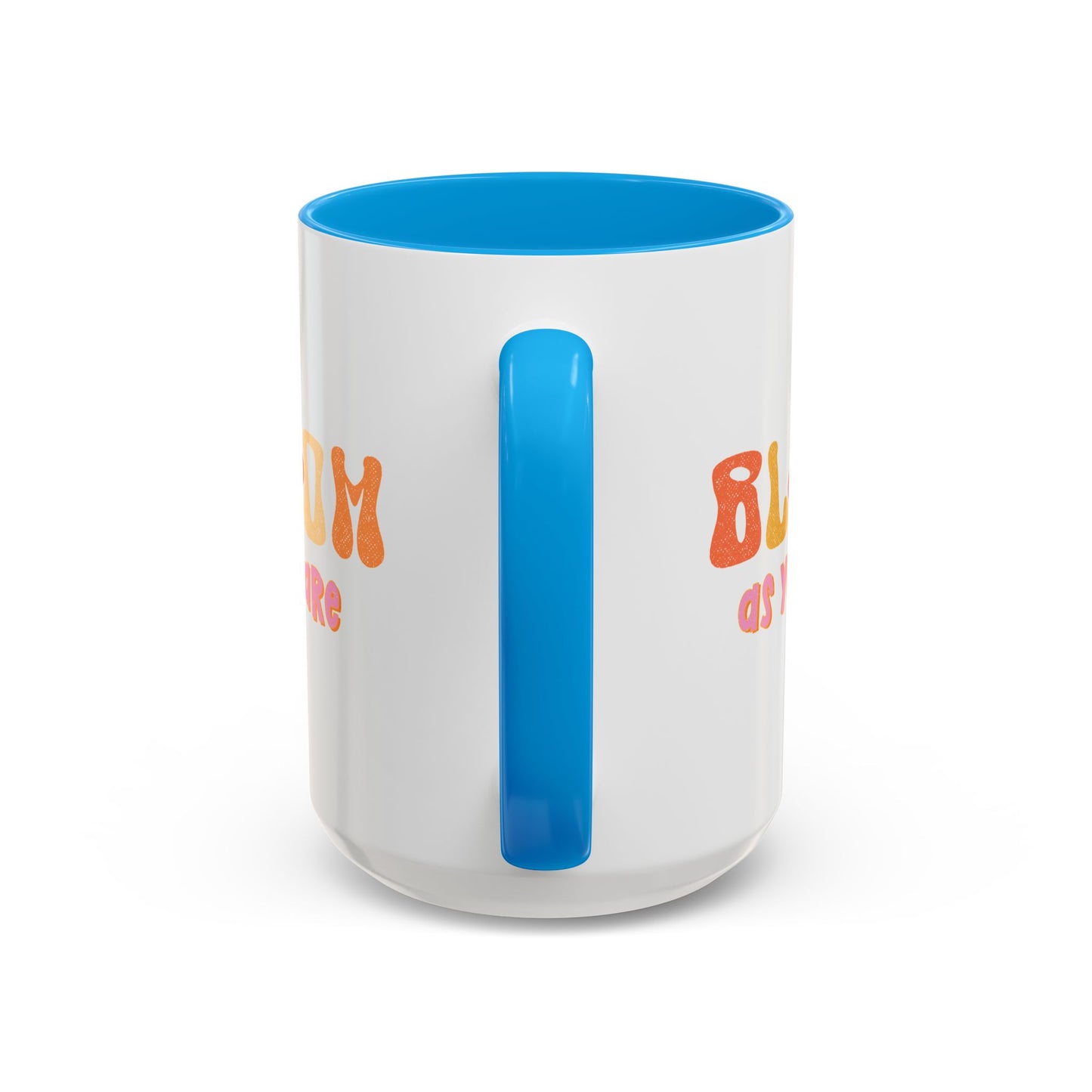 Bloom As You Are Accent Mug – Smiley Flower | 11oz 15oz Colored Handle