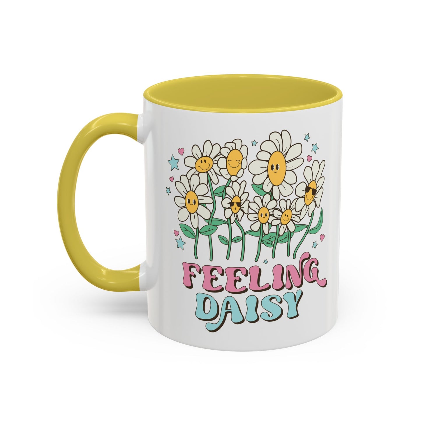 Feeling Daisy – Groovy Floral Accent Mug (11oz/15oz)