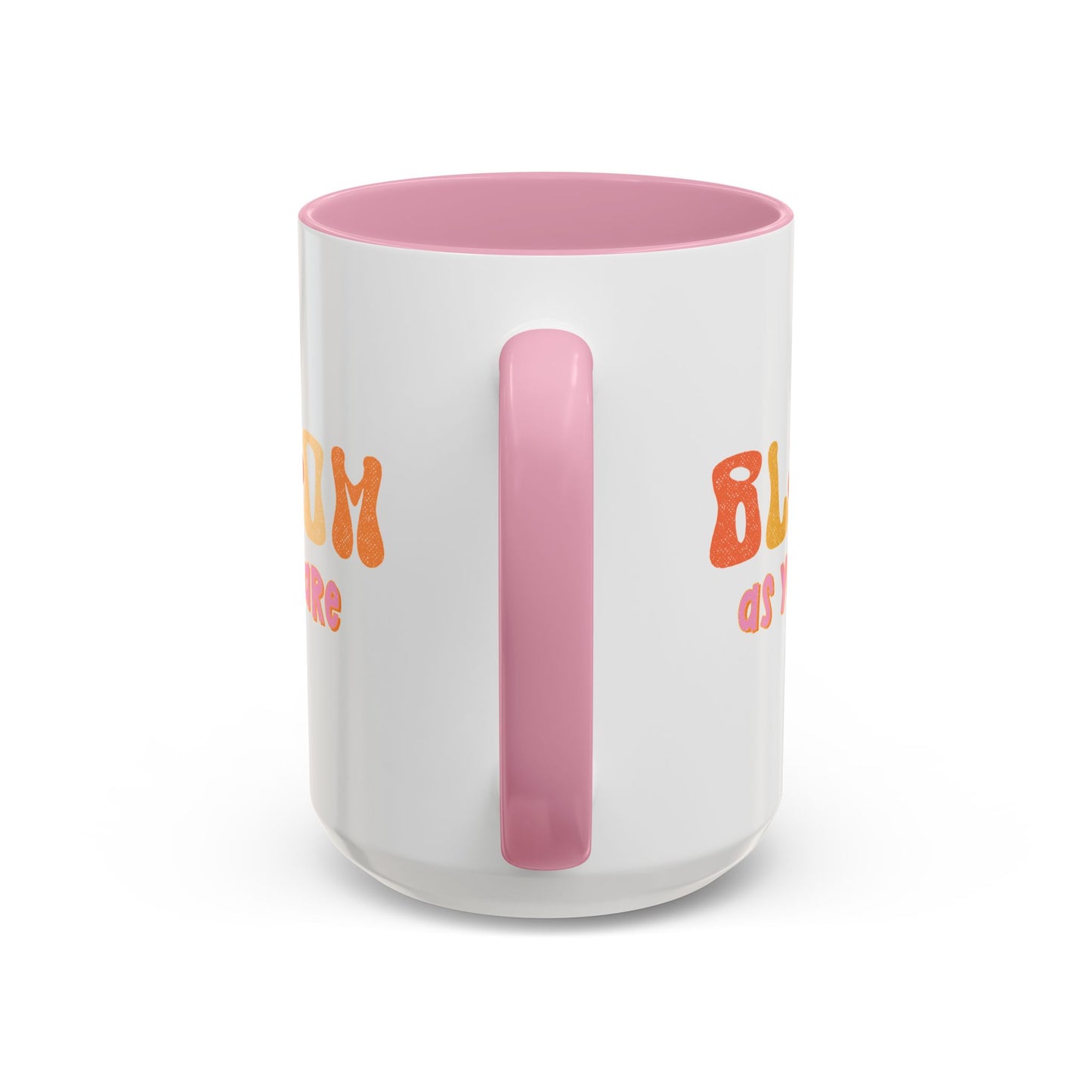 Bloom As You Are Accent Mug – Smiley Flower | 11oz 15oz Colored Handle