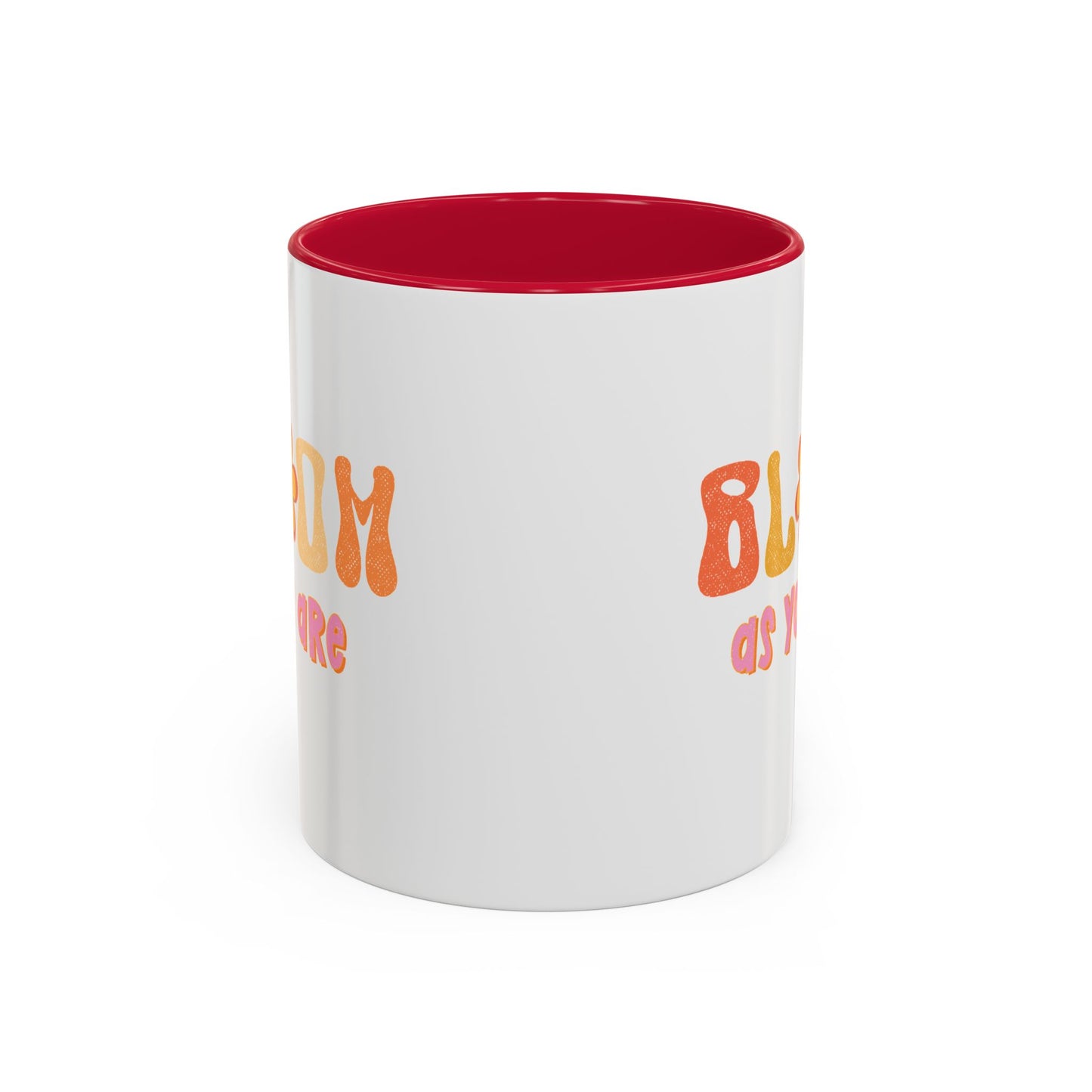 Bloom As You Are Accent Mug – Smiley Flower | 11oz 15oz Colored Handle