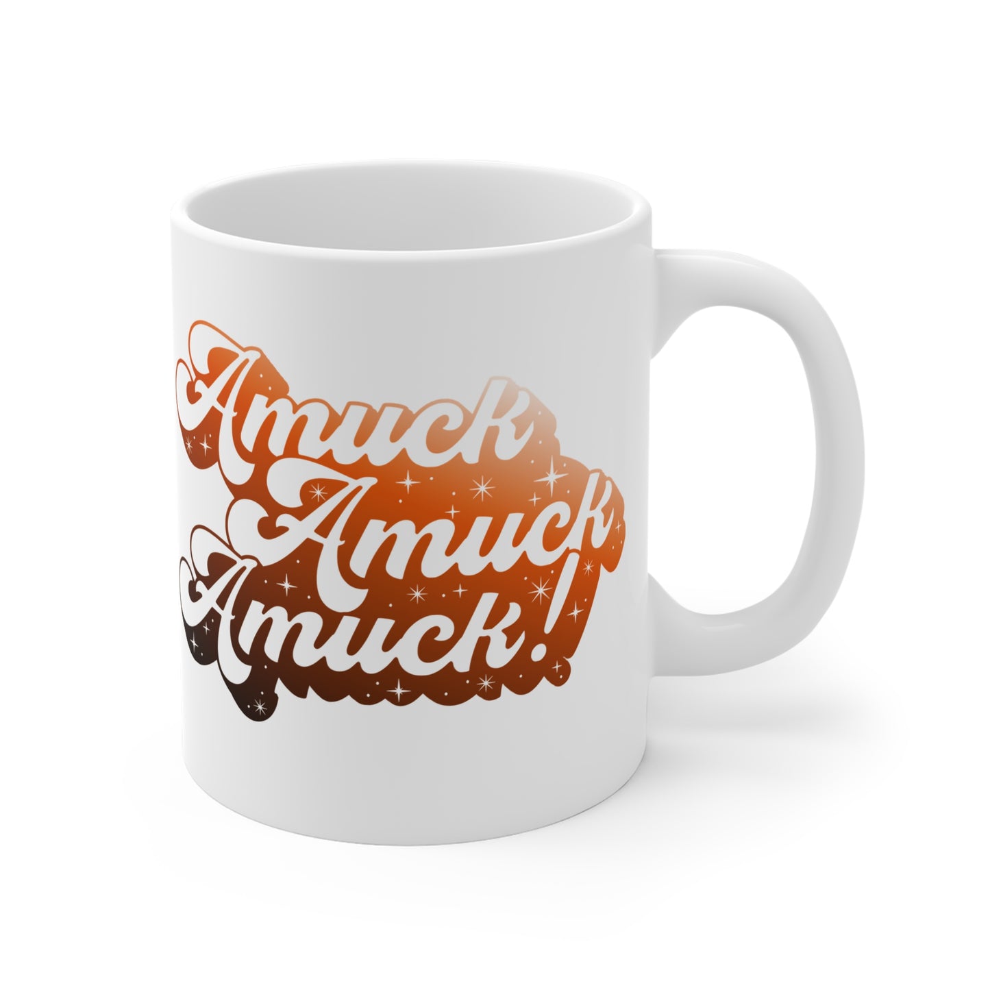 Amuck Amuck Amuck! Coffee Mug – White Ceramic | Halloween Groovy Vibes