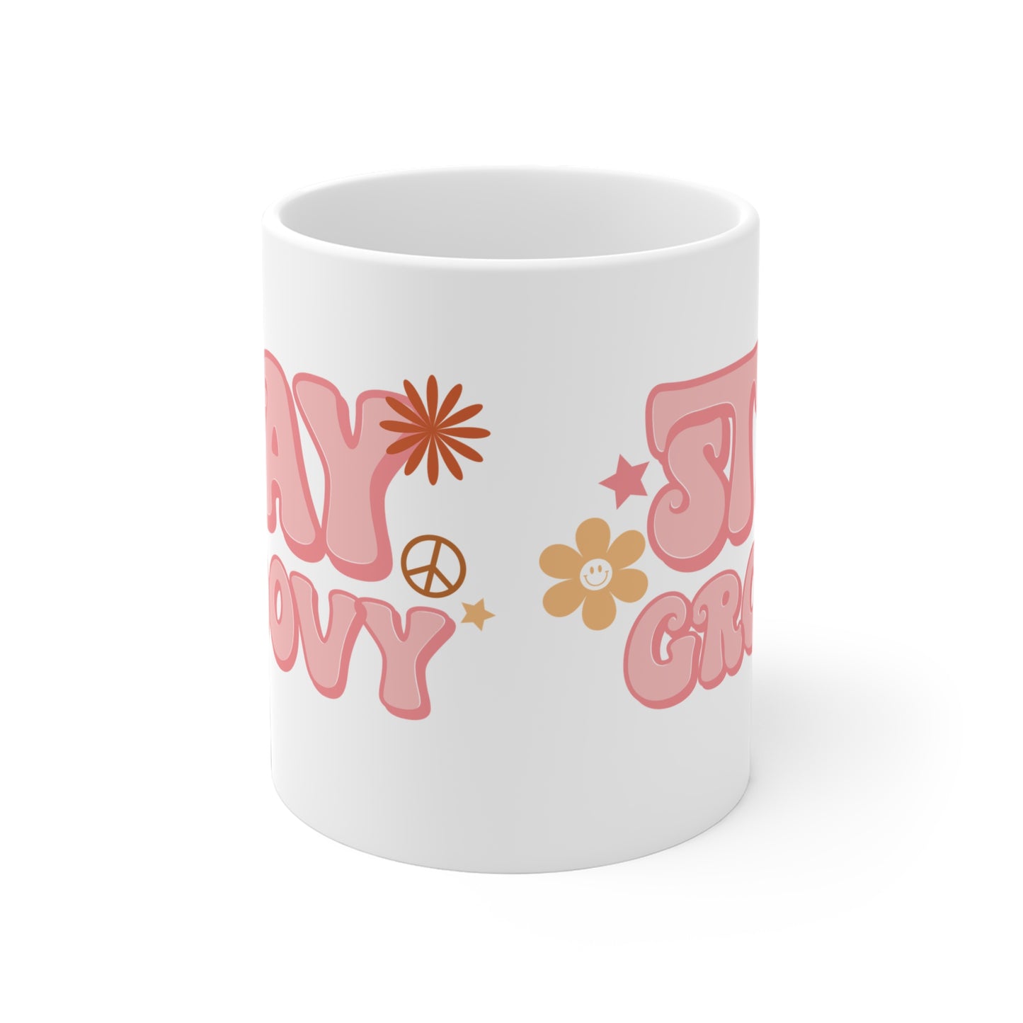 Stay Groovy Coffee Mug - 70s Pastel Wavy Type | 11oz 15oz 20oz