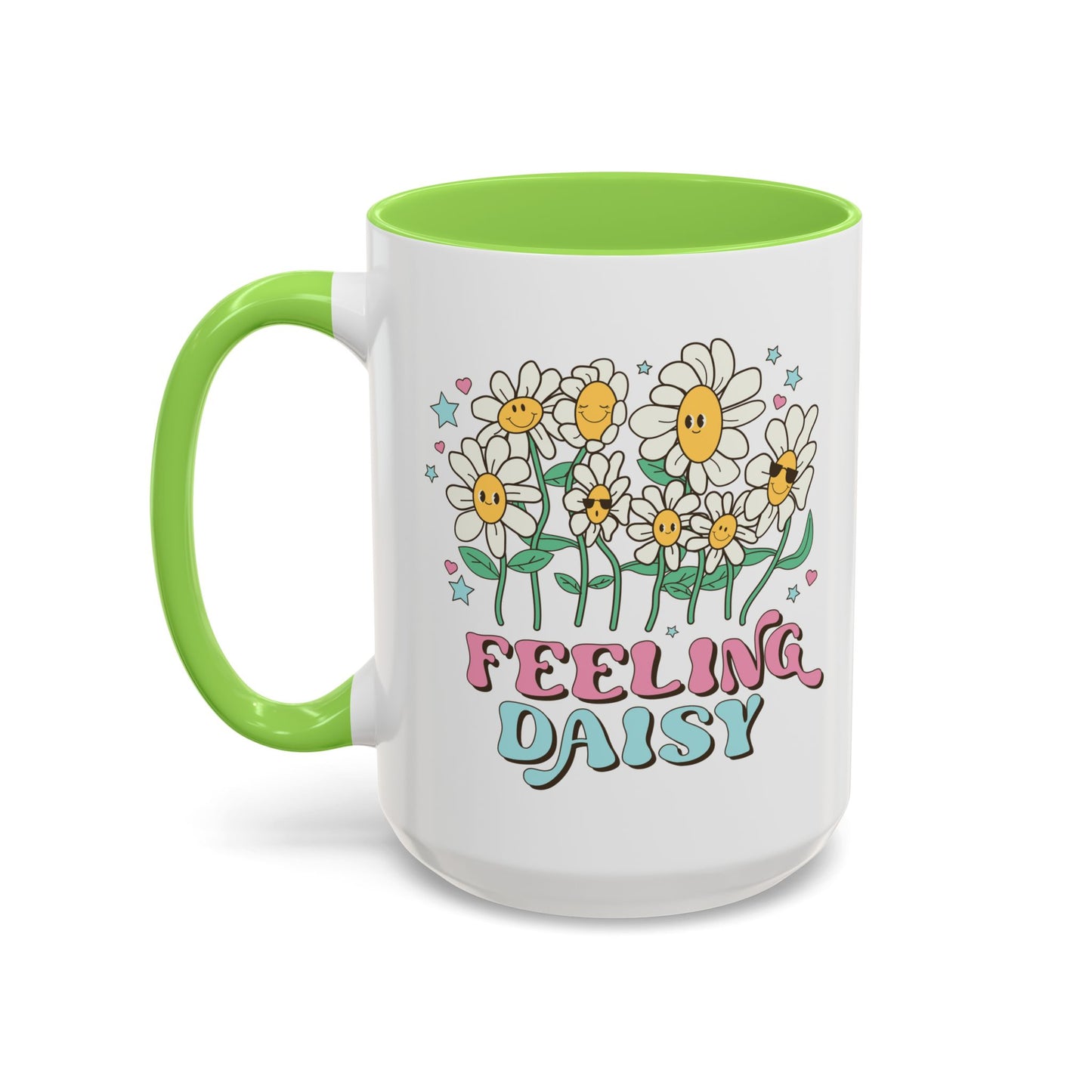 Feeling Daisy – Groovy Floral Accent Mug (11oz/15oz)