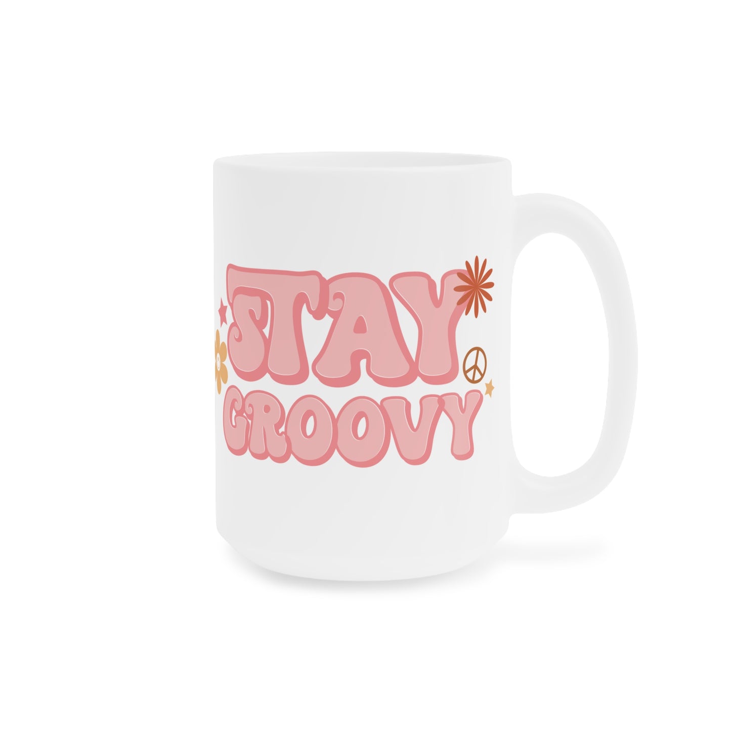 Stay Groovy Coffee Mug - 70s Pastel Wavy Type | 11oz 15oz 20oz