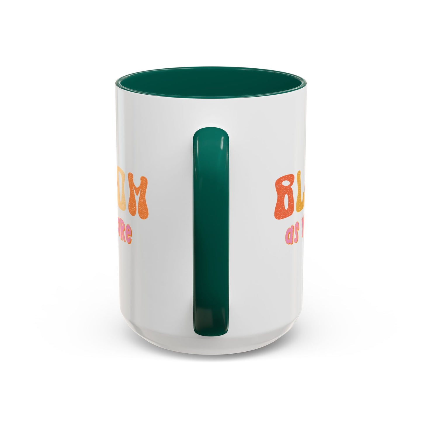 Bloom As You Are Accent Mug – Smiley Flower | 11oz 15oz Colored Handle