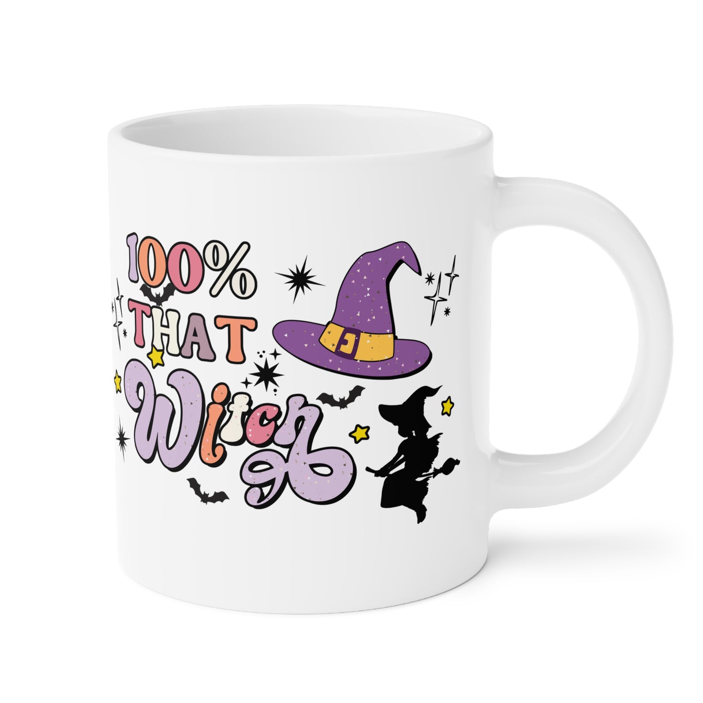 100% That Witch Coffee Mug – White Ceramic | Halloween Groovy Vibes