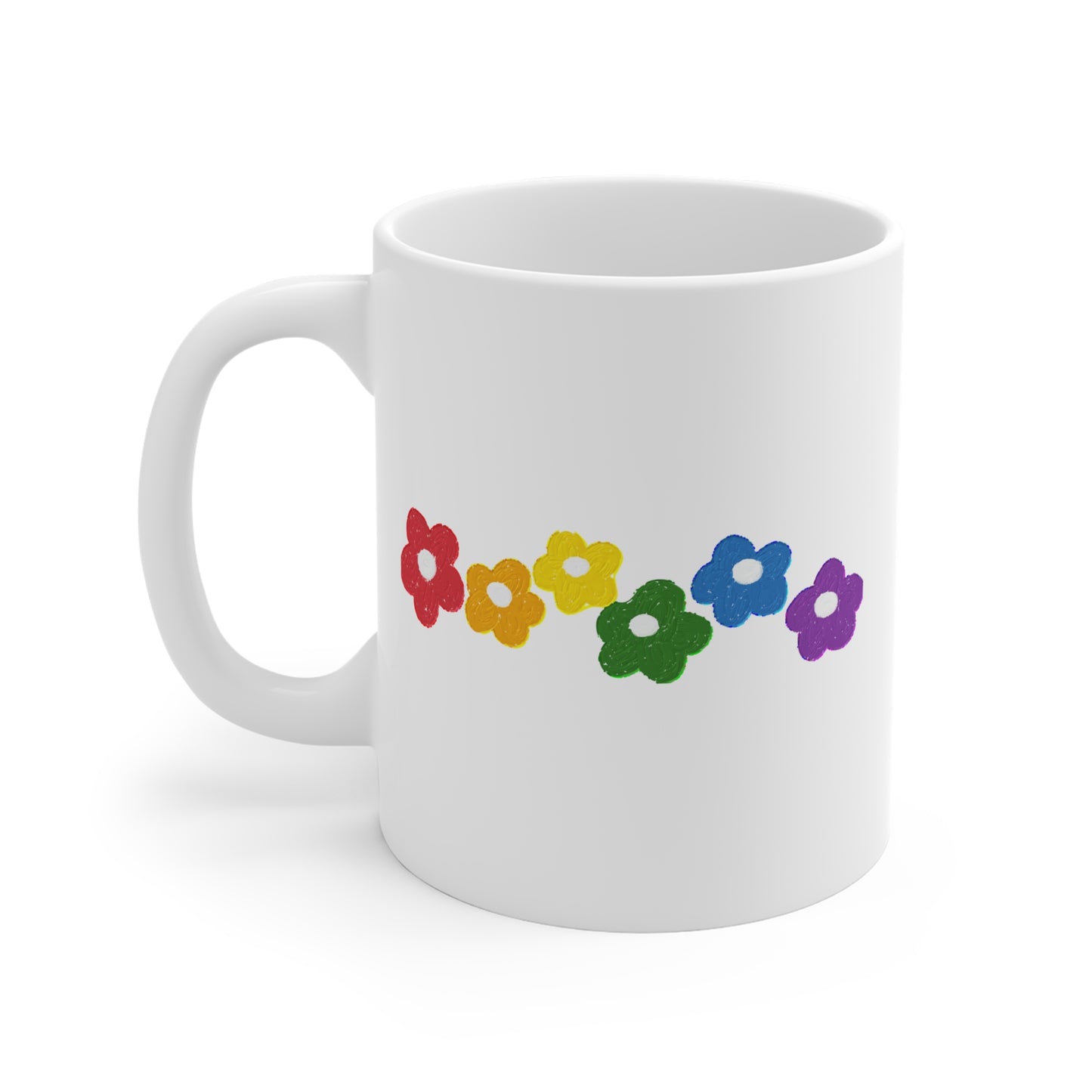Rainbow Flower Arc Ceramic Mug – 11oz, 15oz, 20oz