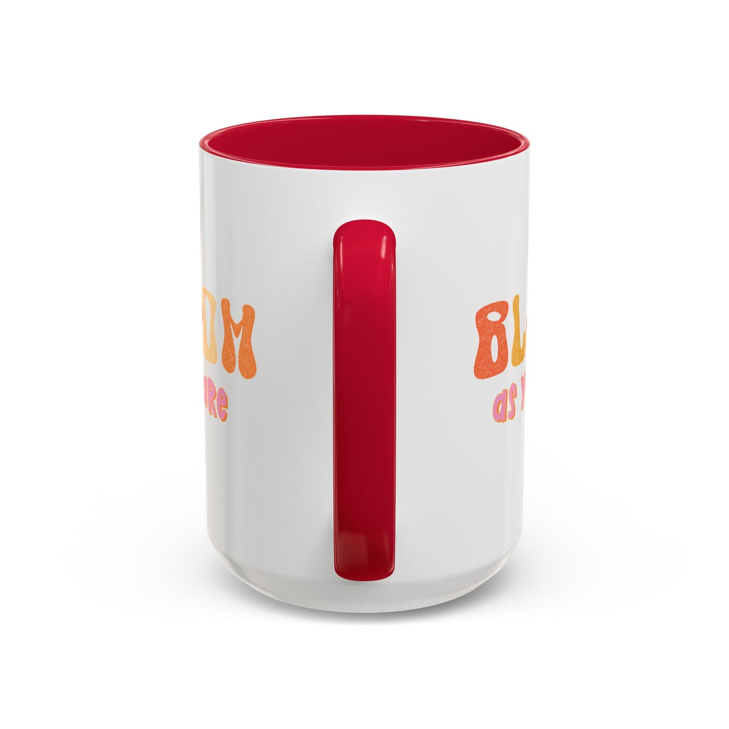 Bloom As You Are Accent Mug – Smiley Flower | 11oz 15oz Colored Handle