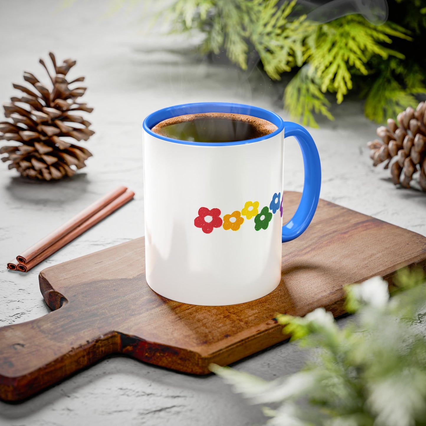 Rainbow Flower Arc Ceramic Mug – 11oz, 15oz, 20oz
