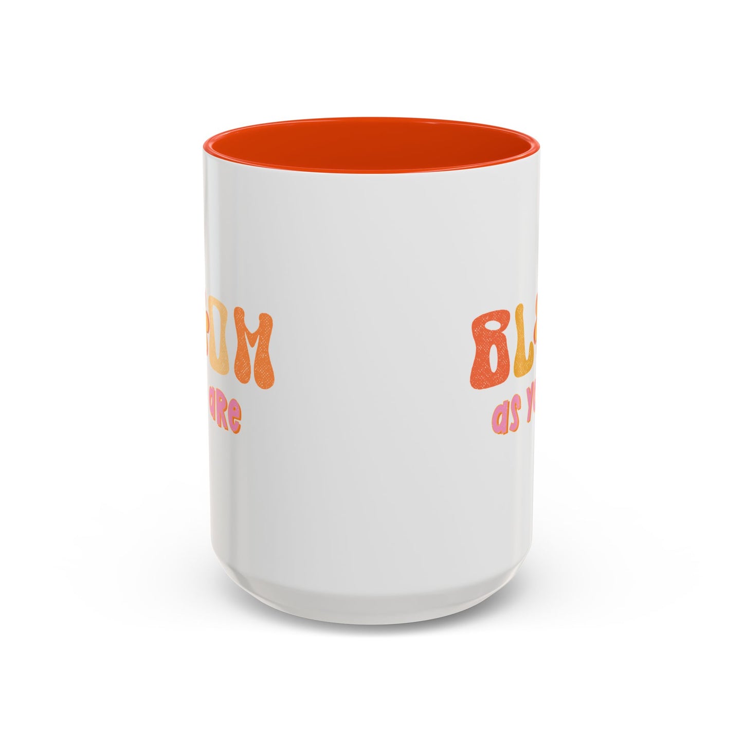 Bloom As You Are Accent Mug – Smiley Flower | 11oz 15oz Colored Handle