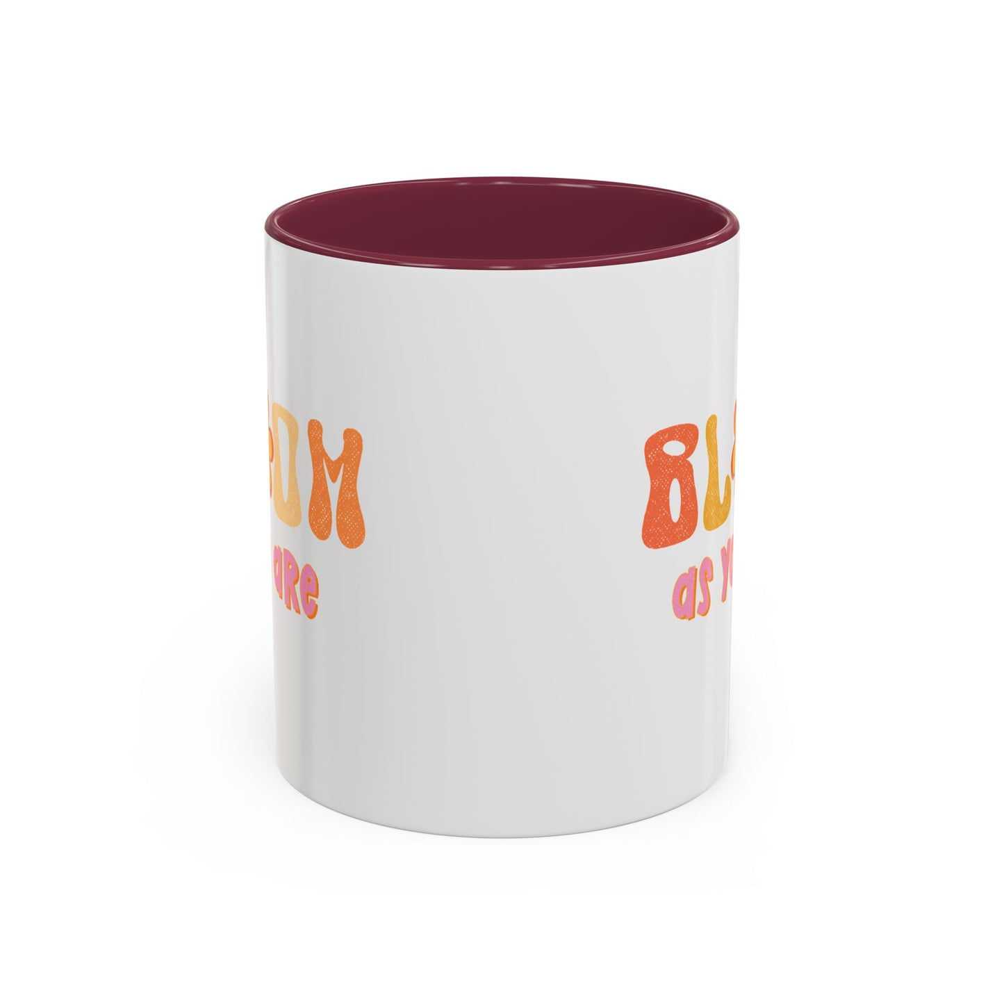 Bloom As You Are Accent Mug – Smiley Flower | 11oz 15oz Colored Handle
