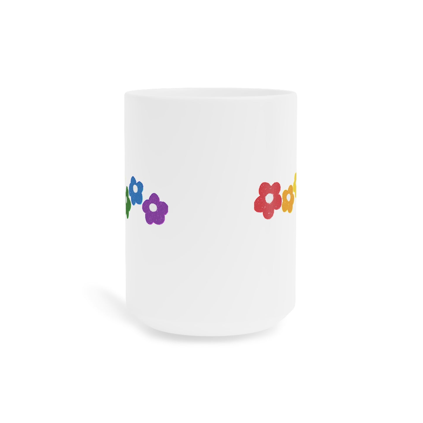 Rainbow Flower Arc Ceramic Mug – 11oz, 15oz, 20oz