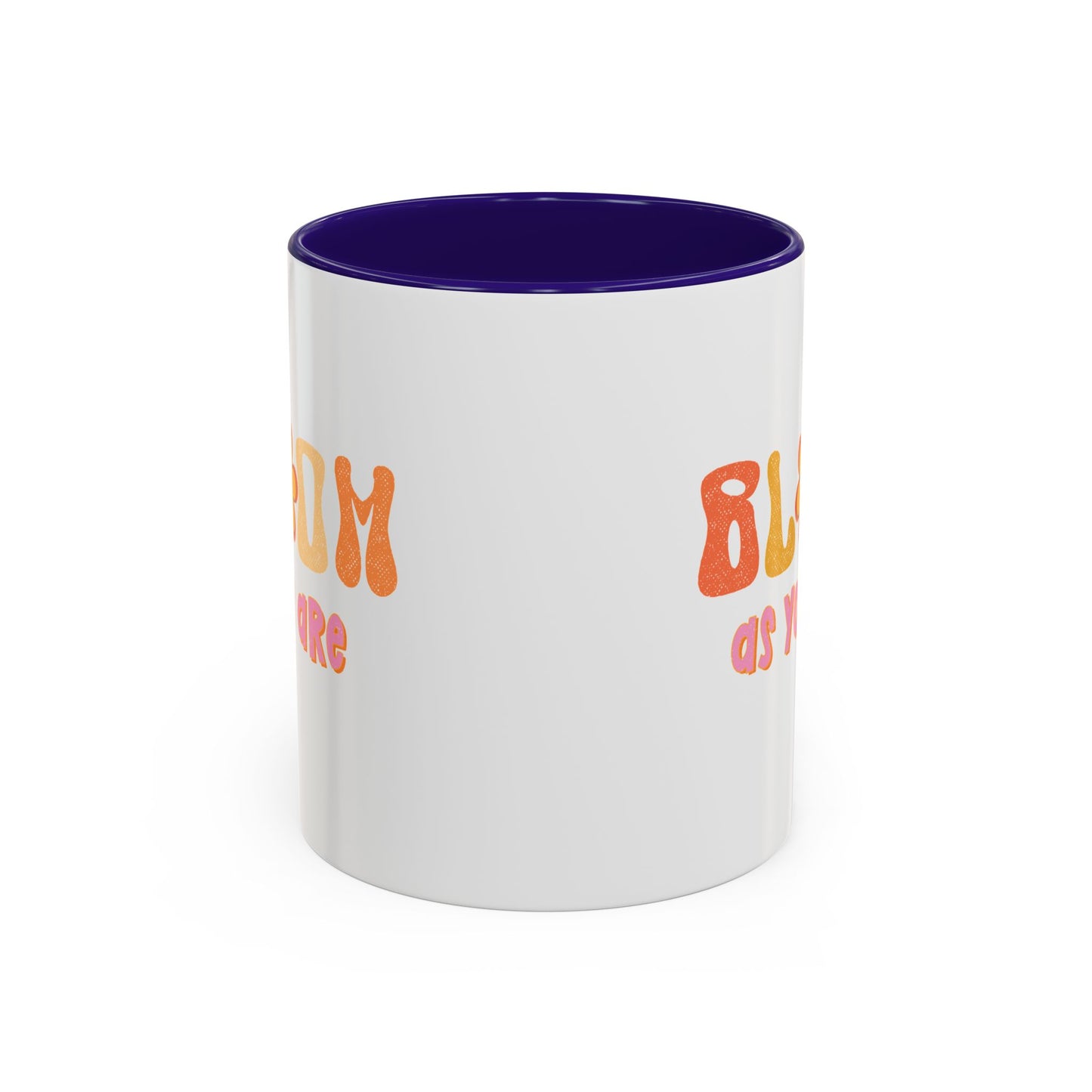 Bloom As You Are Accent Mug – Smiley Flower | 11oz 15oz Colored Handle