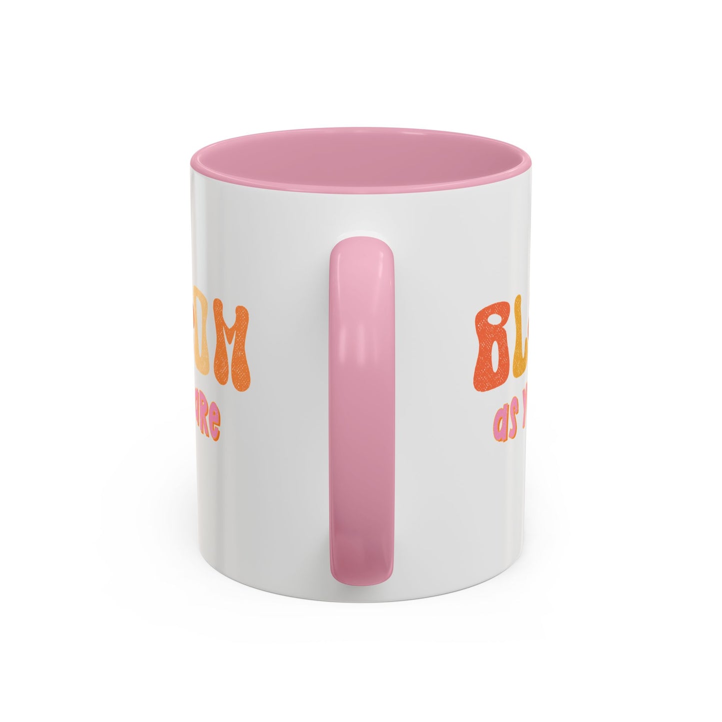 Bloom As You Are Accent Mug – Smiley Flower | 11oz 15oz Colored Handle