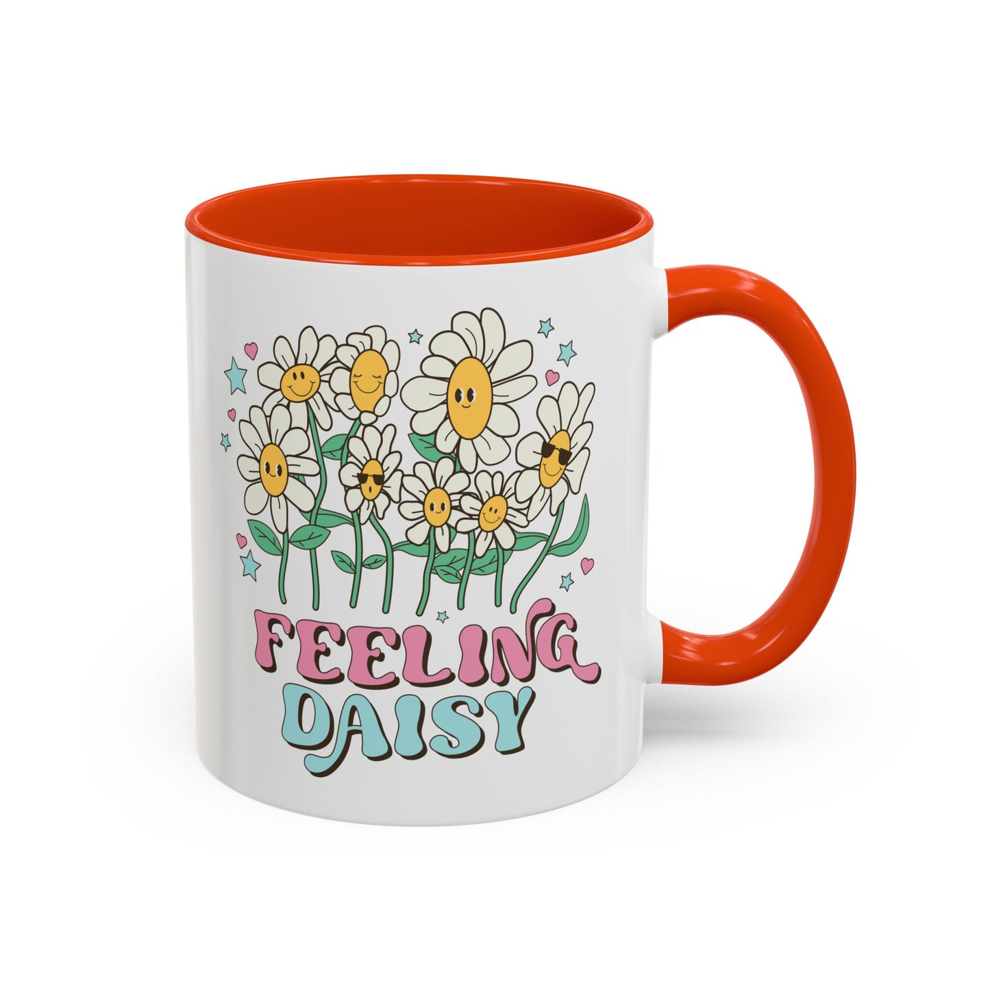 Feeling Daisy – Groovy Floral Accent Mug (11oz/15oz)
