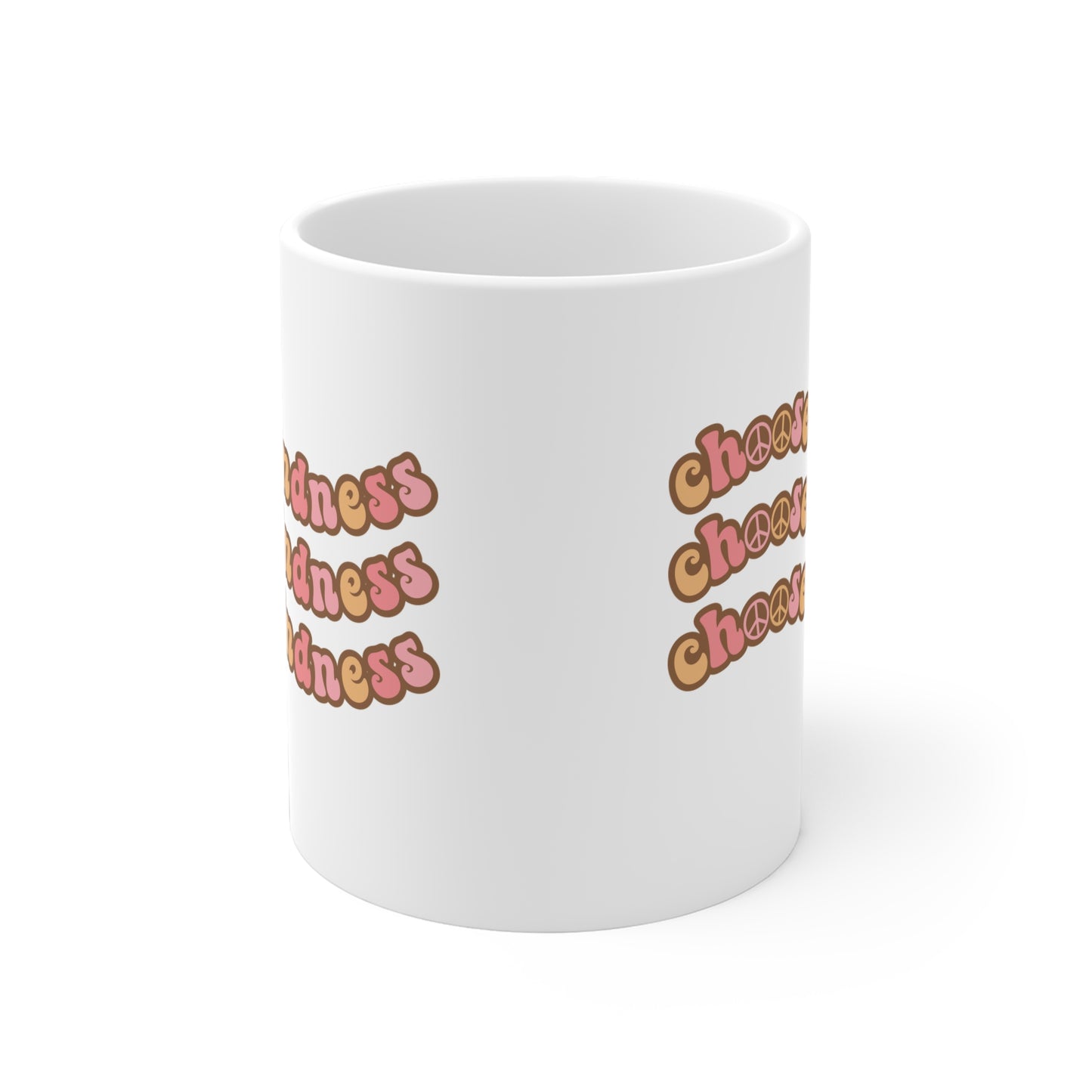 Choose Kindness Coffee Mug – 70s Wavy Retro Pastel | 11oz 15oz 20oz