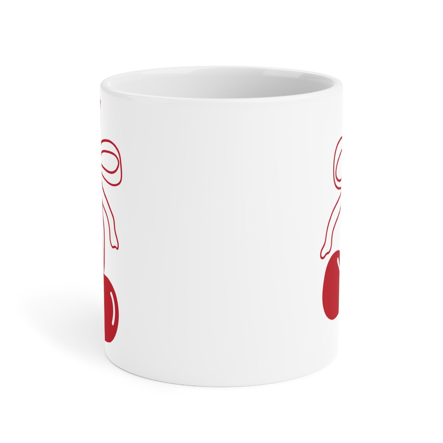 777 Angel Number Cherries Coffee Mug – Coquette Bow Kawaii | 11oz 15oz 20oz White Ceramic