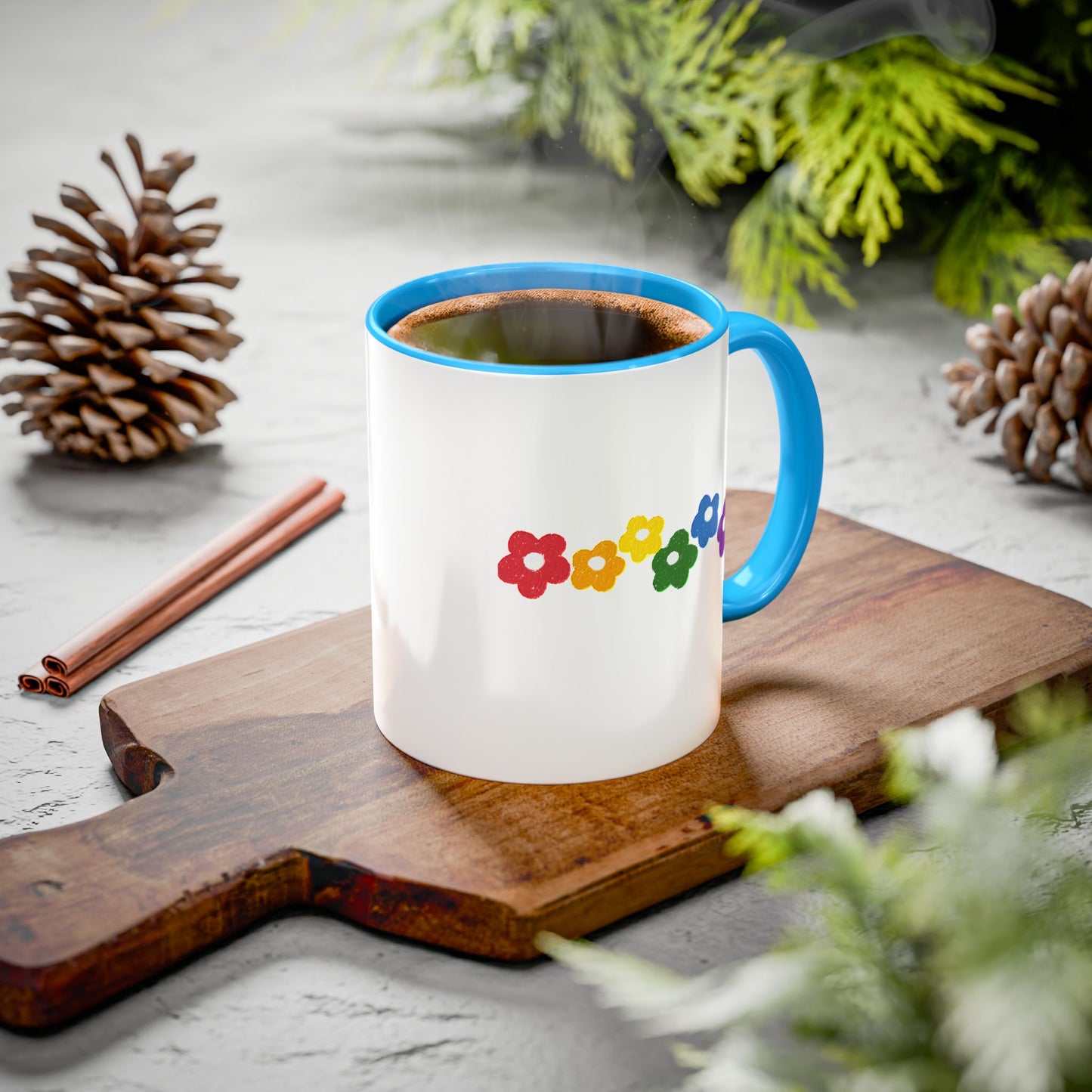 Rainbow Flower Arc Ceramic Mug – 11oz, 15oz, 20oz