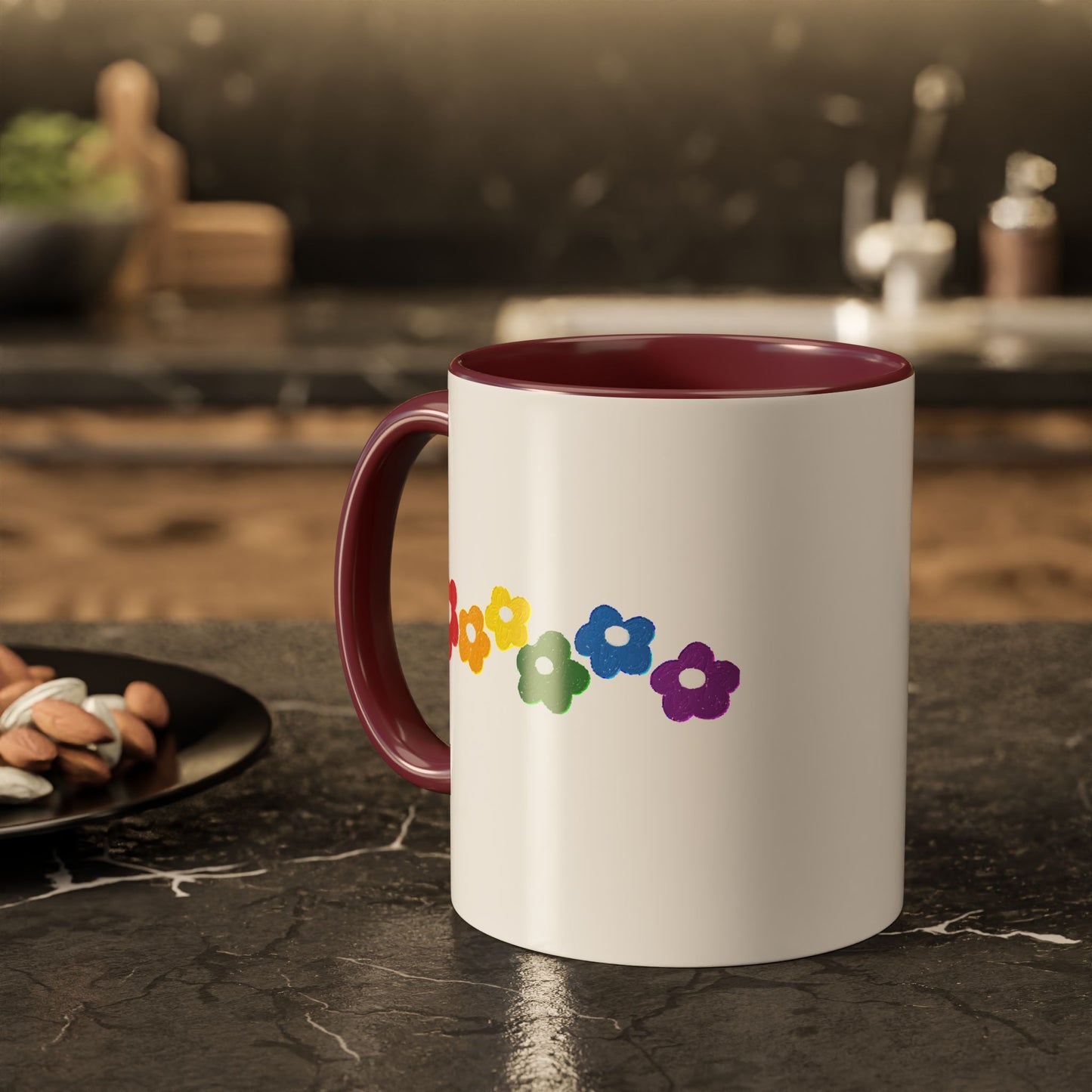 Rainbow Flower Arc Ceramic Mug – 11oz, 15oz, 20oz
