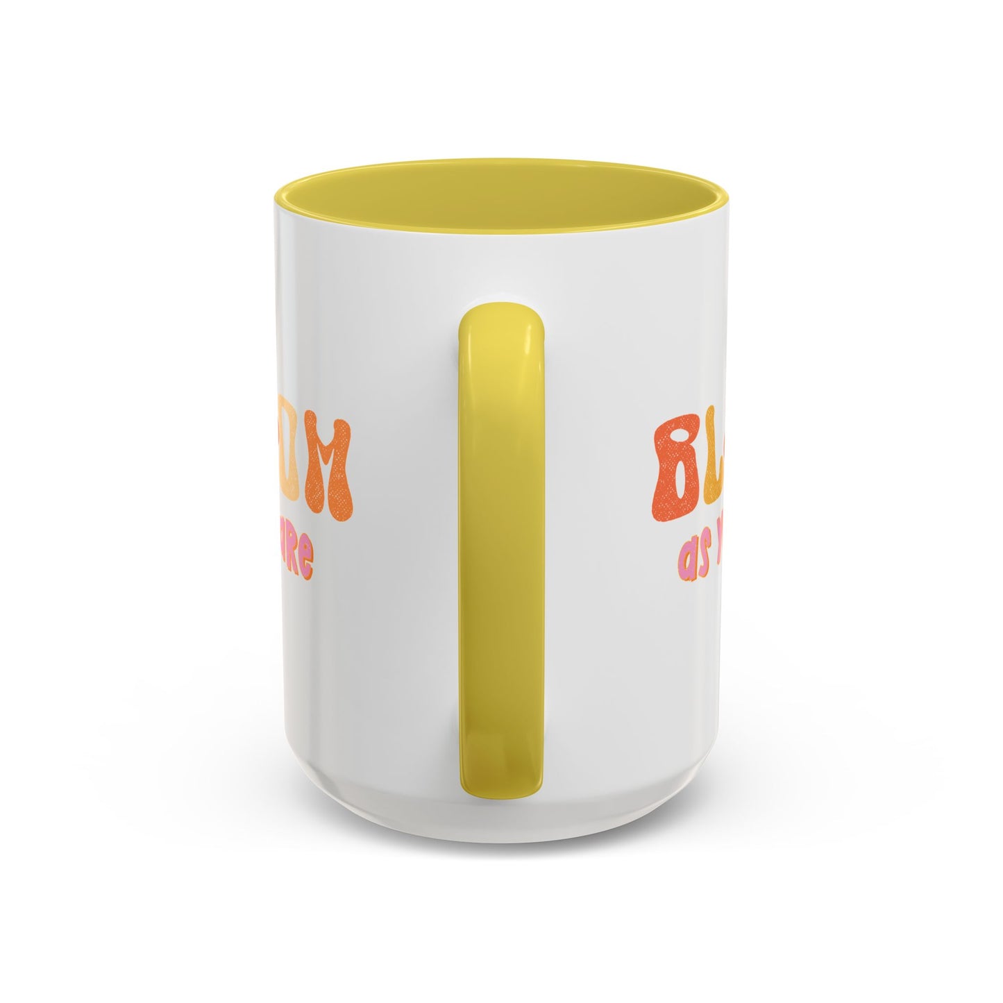Bloom As You Are Accent Mug – Smiley Flower | 11oz 15oz Colored Handle