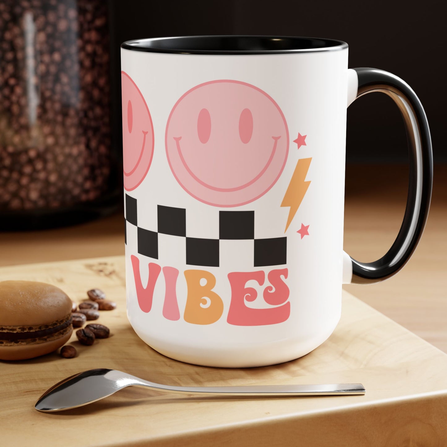 Good Vibes Only Coffee Mug - 70s Psychedelic Retro | 15oz Accent