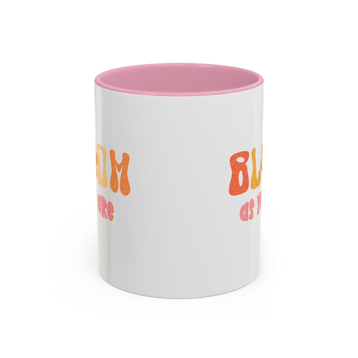 Bloom As You Are Accent Mug – Smiley Flower | 11oz 15oz Colored Handle