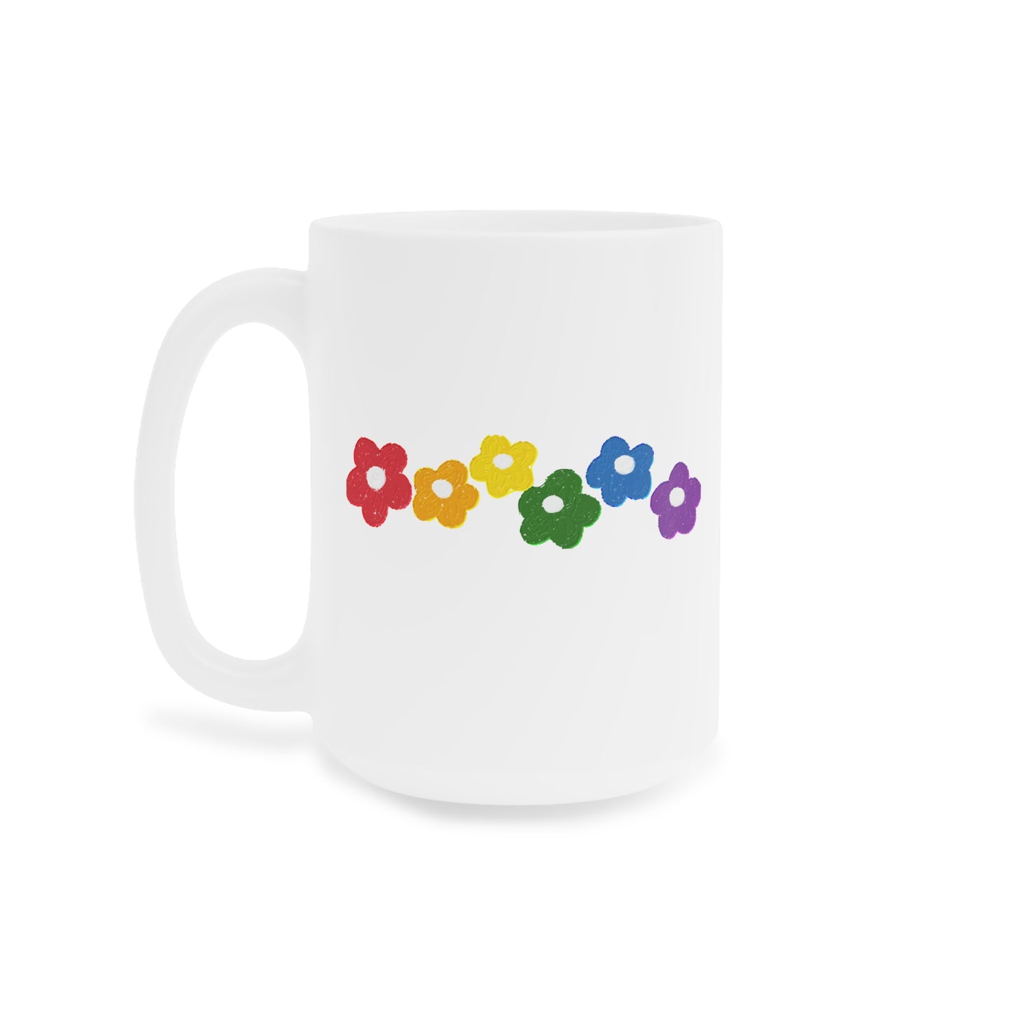 Rainbow Flower Arc Ceramic Mug – 11oz, 15oz, 20oz