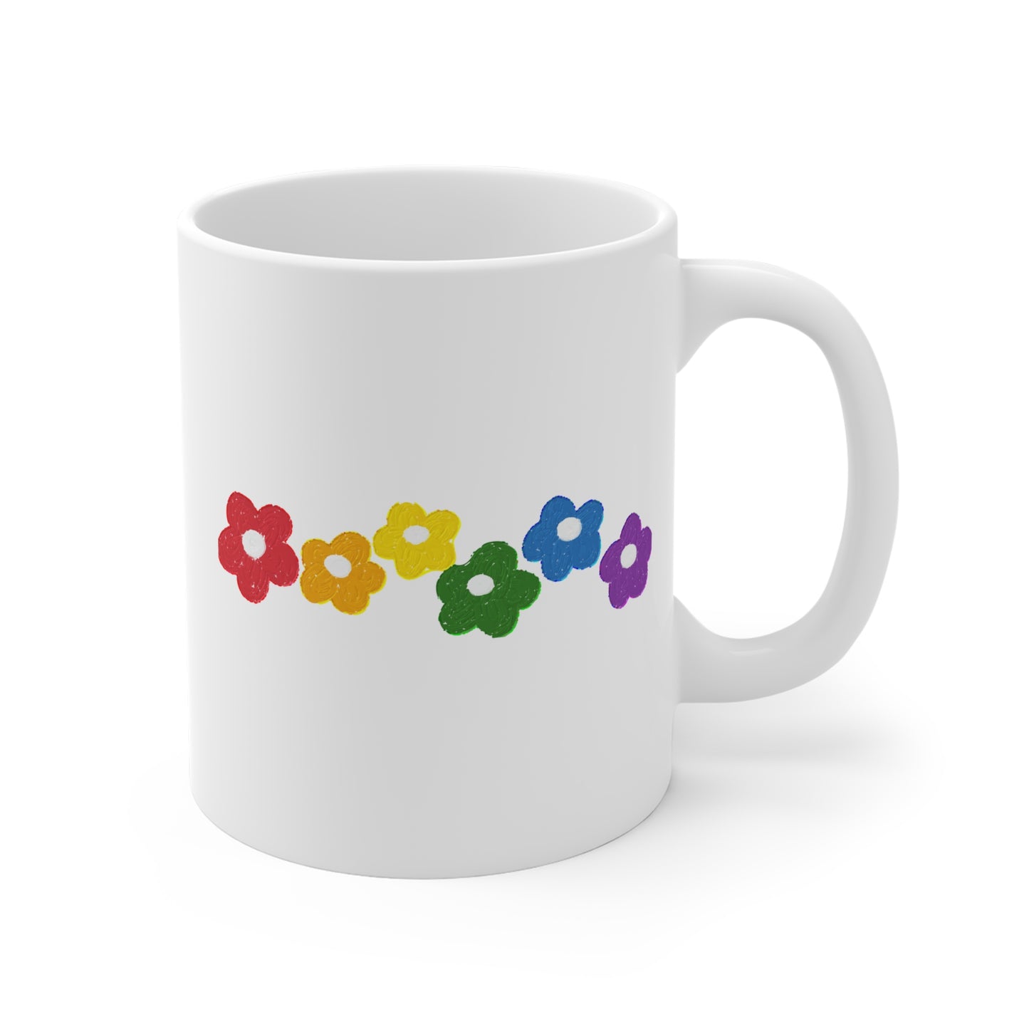 Rainbow Flower Arc Ceramic Mug – 11oz, 15oz, 20oz