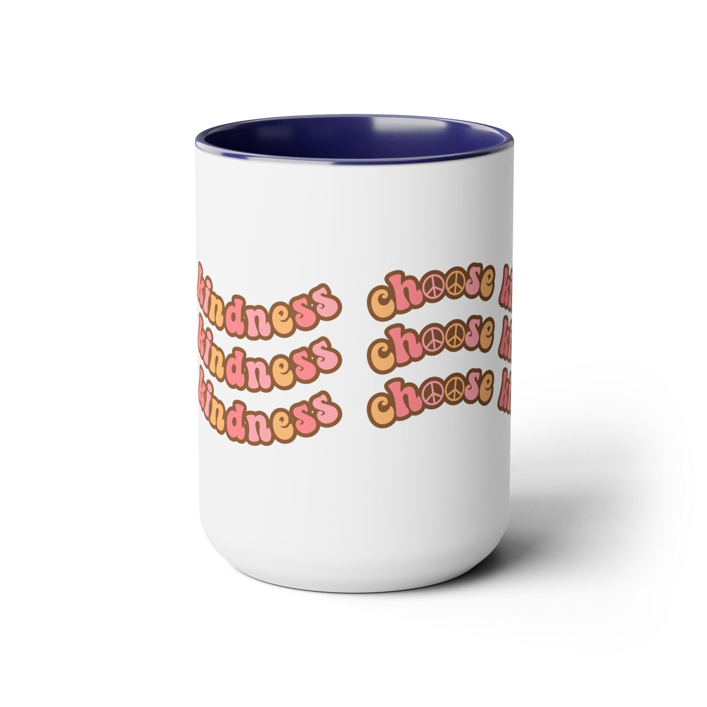 Choose Kindness Coffee Mug - 70s Wavy Retro | 15oz Accent