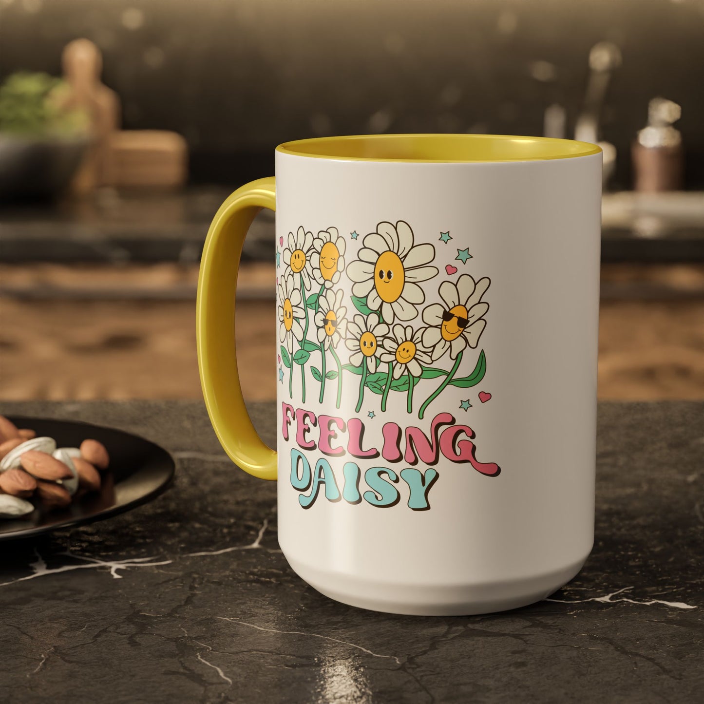 Feeling Daisy – Groovy Floral Accent Mug (11oz/15oz)