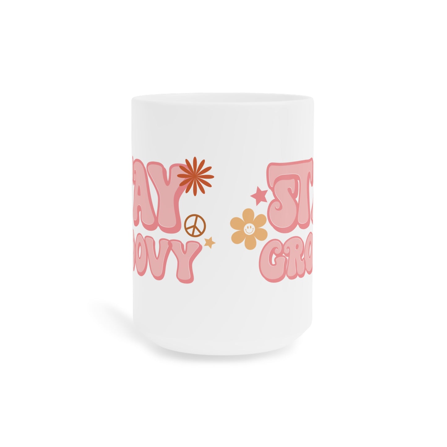 Stay Groovy Coffee Mug - 70s Pastel Wavy Type | 11oz 15oz 20oz