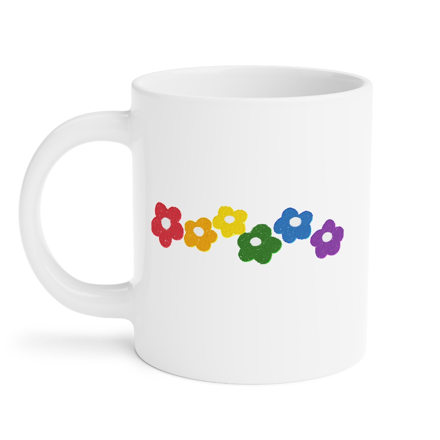 Rainbow Flower Arc Ceramic Mug – 11oz, 15oz, 20oz
